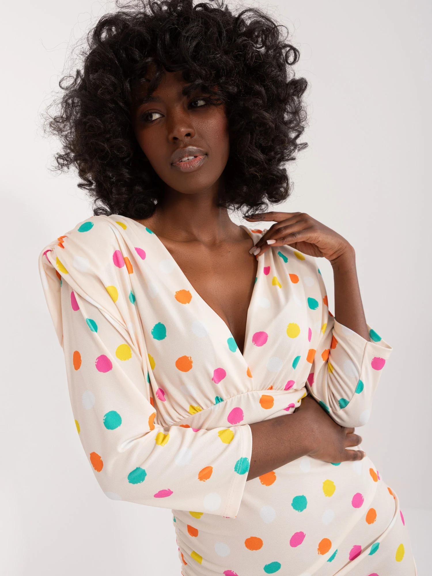 Rochie Dama Maneca 3/4, Buline, ITALY MODA, Ecru - imagine 6