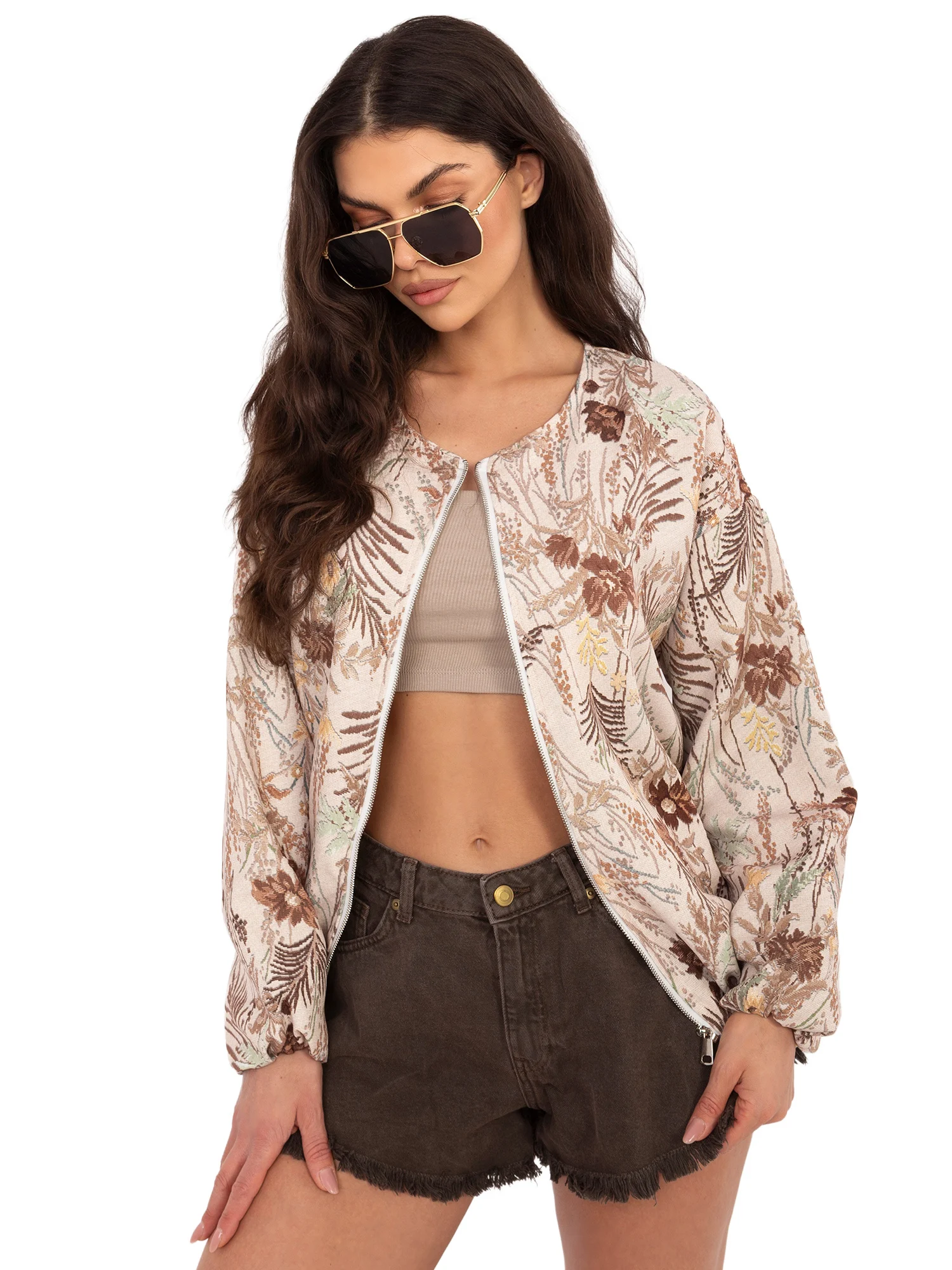 Jacheta Dama Maneca lunga, Floral, ITALY MODA, Maro de Vara - imagine 7