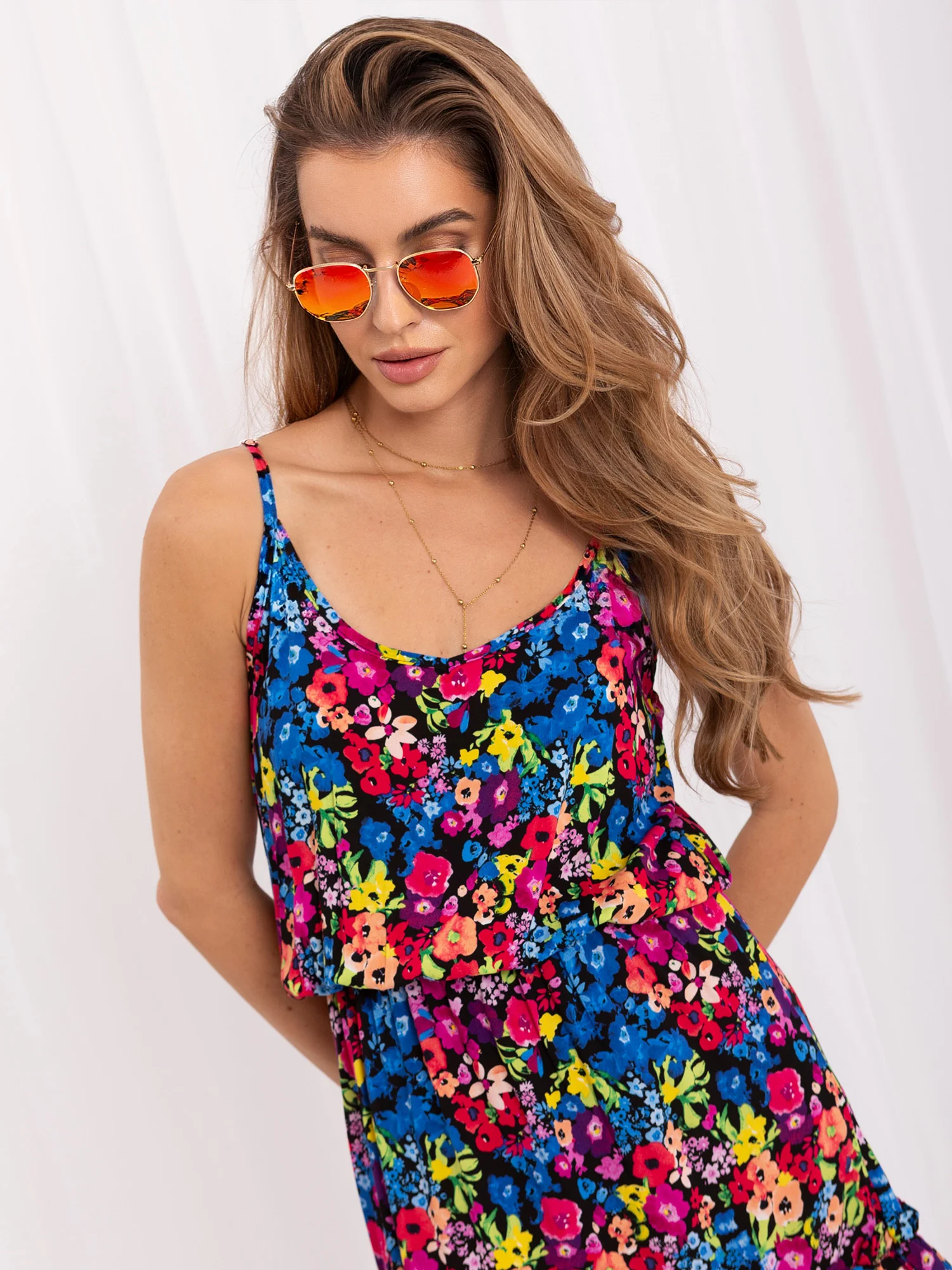 Rochie Dama Deasupra genunchiului, Lejera, Sublevel, Multicolor de Vara - imagine 6