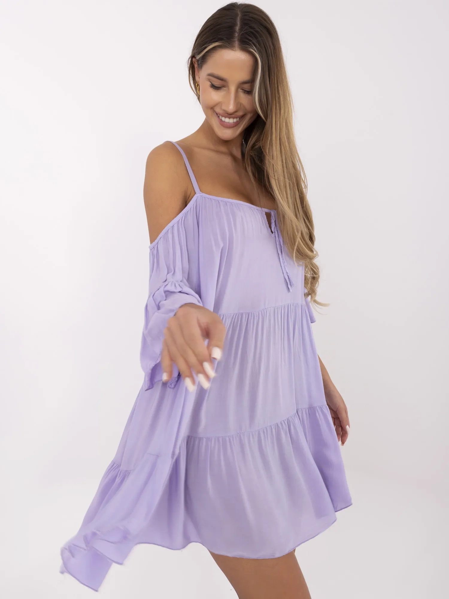 Rochie Dama Mini, Boho, Och Bella, Mov - Image 7