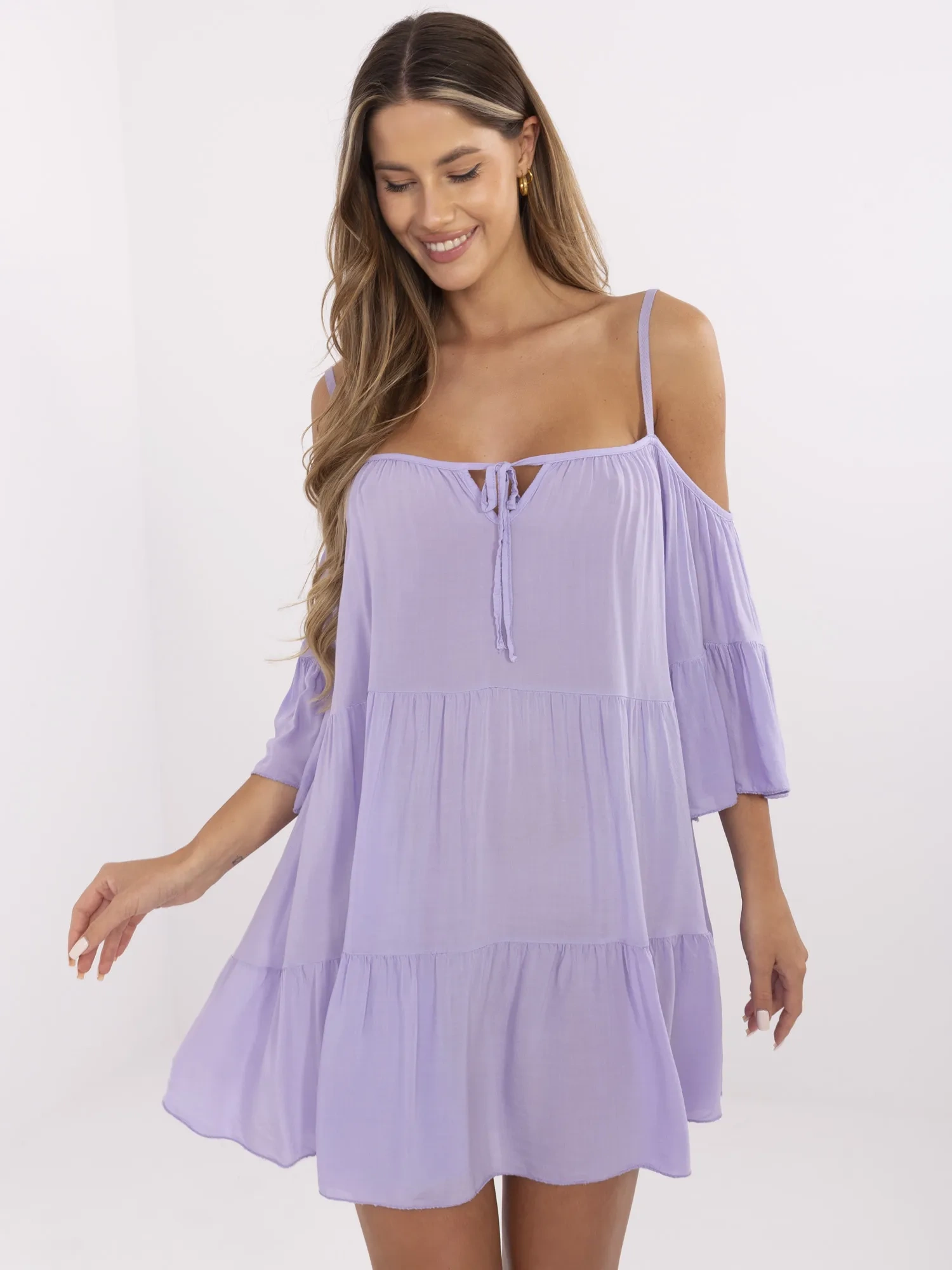 Rochie Dama Mini, Boho, Och Bella, Mov - Image 3
