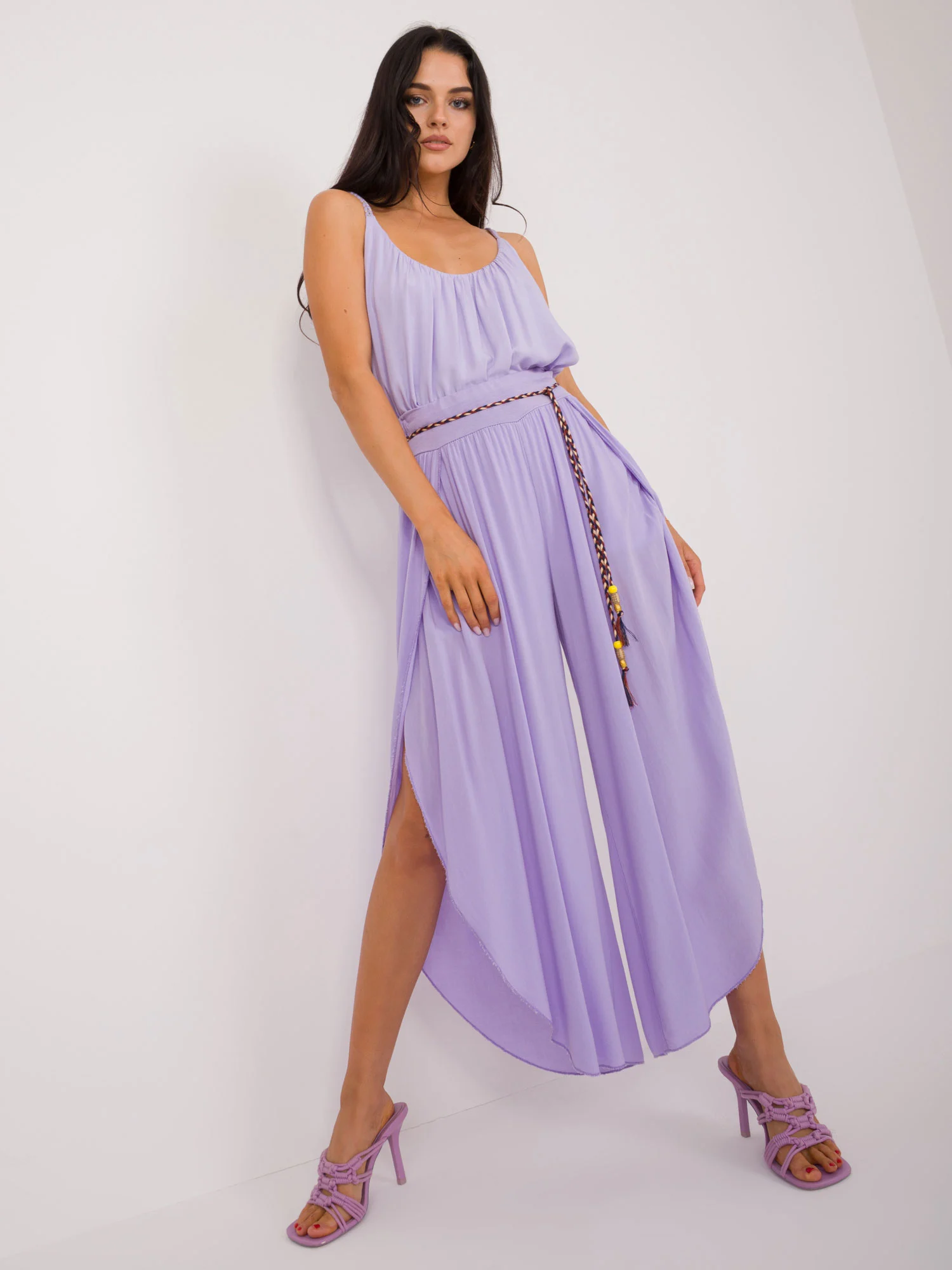 Pantaloni Dama Lejera, Guler inalt, Och Bella, Mov - imagine 4