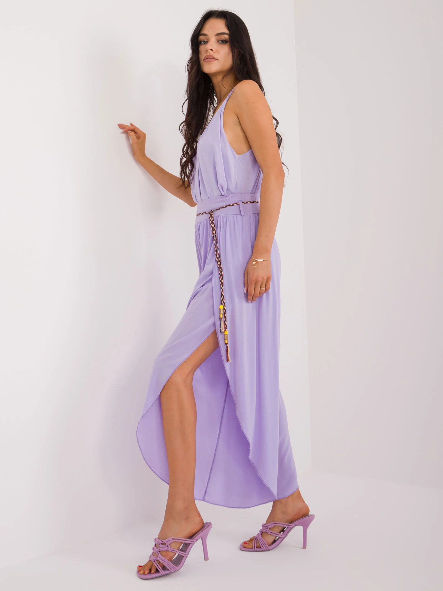 Pantaloni Dama Lejera, Guler inalt, Och Bella, Mov - imagine 5