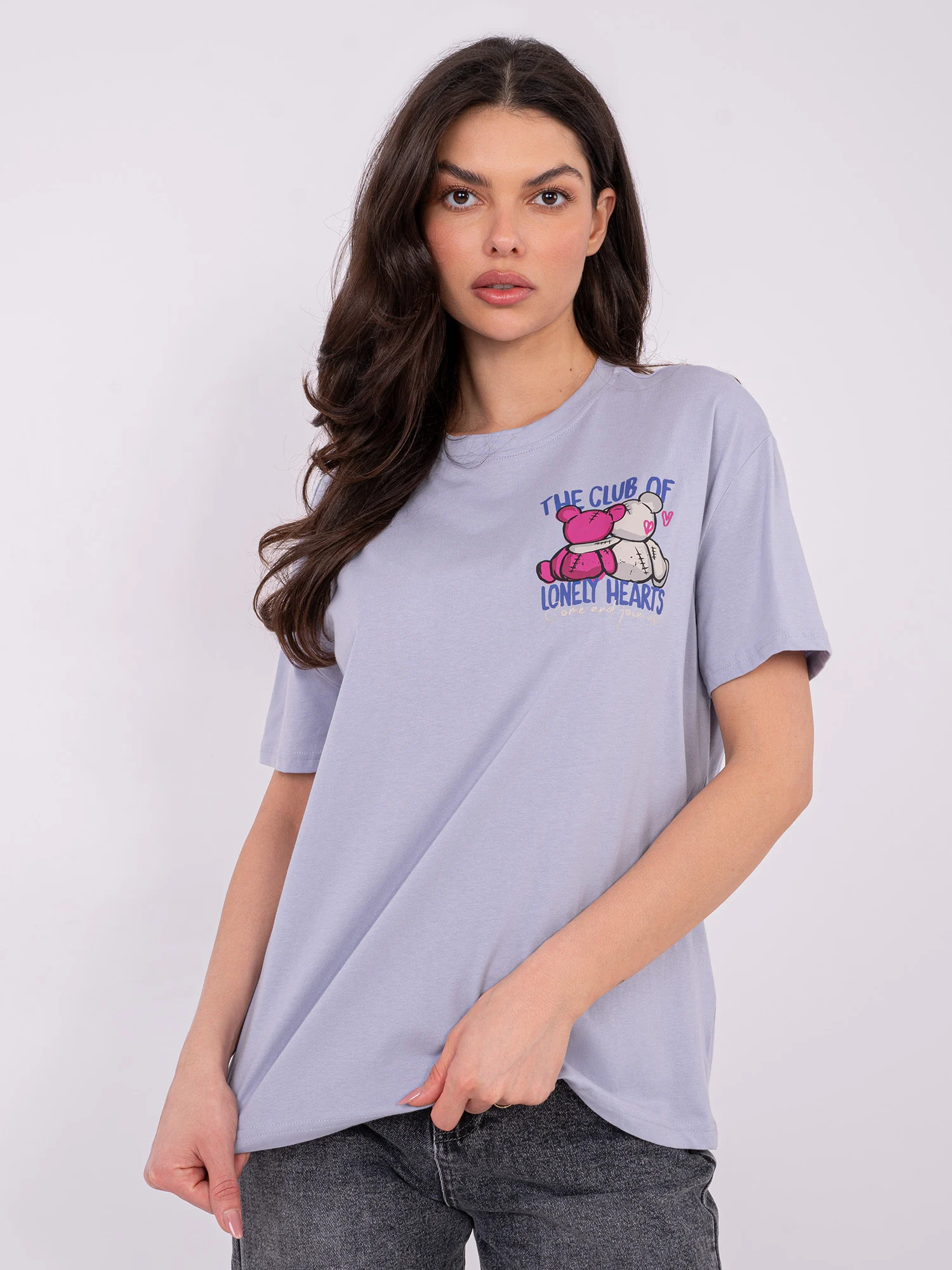 Tricou Dama Mini, Decolteu rotund, Sublevel, Mov Casual - imagine 3