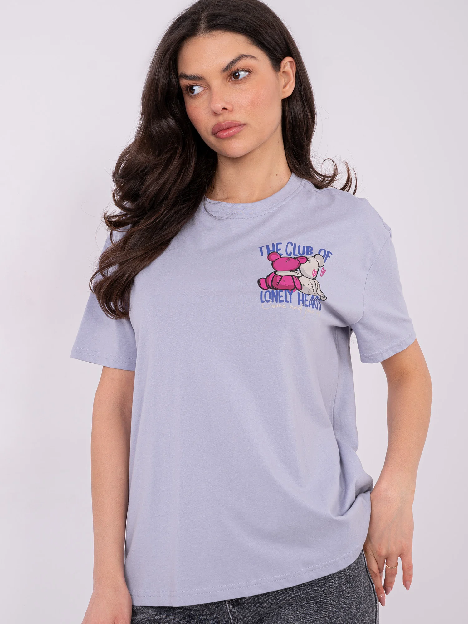 Tricou Dama Mini, Decolteu rotund, Sublevel, Mov Casual - imagine 2