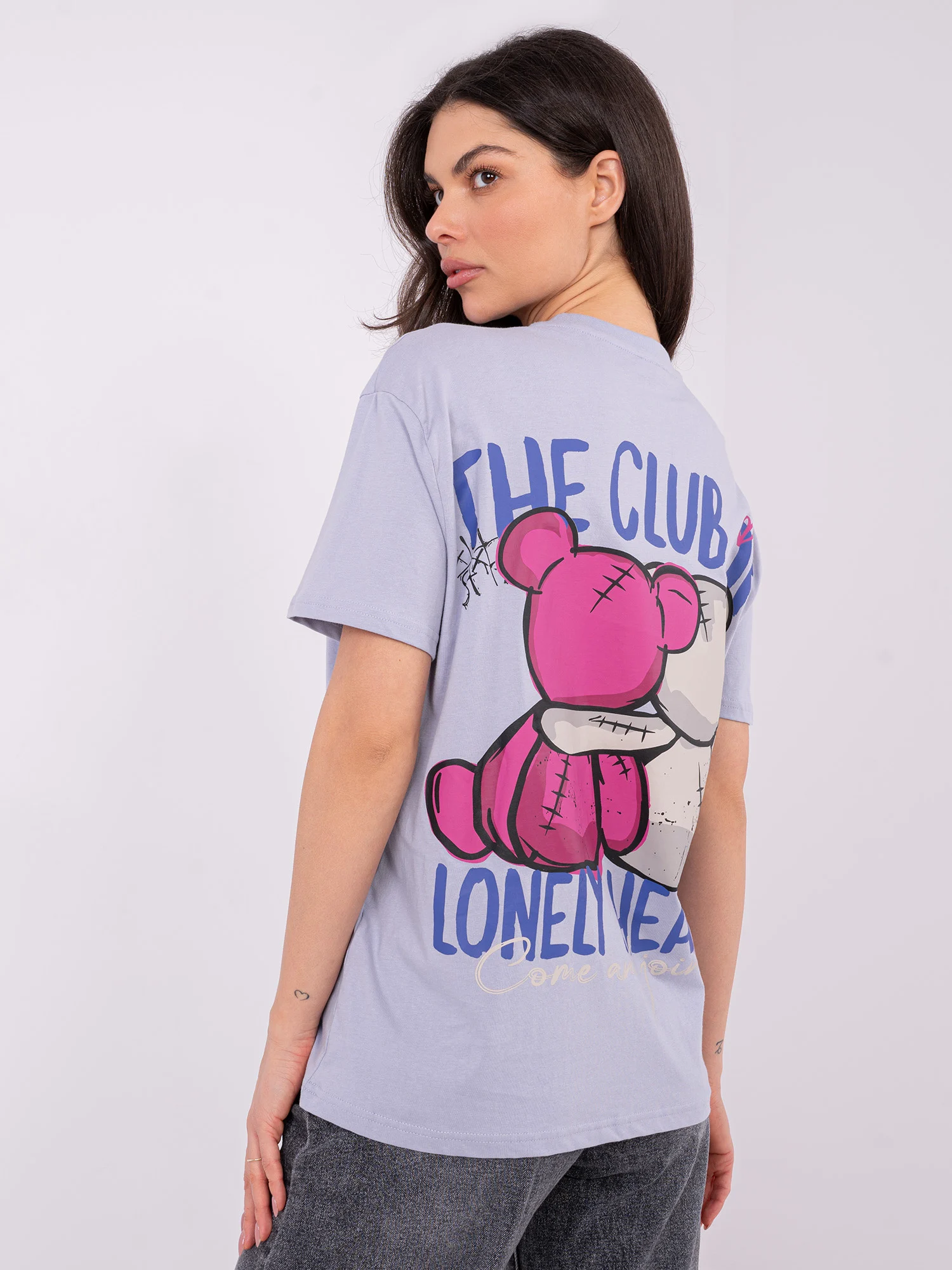 Tricou Dama Mini, Decolteu rotund, Sublevel, Mov Casual - imagine 4