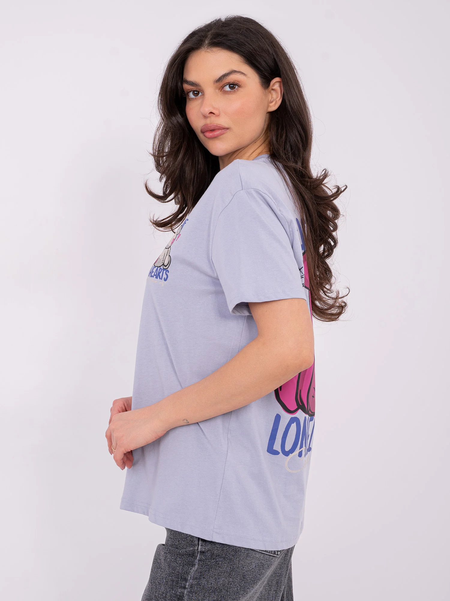 Tricou Dama Mini, Decolteu rotund, Sublevel, Mov Casual - imagine 5