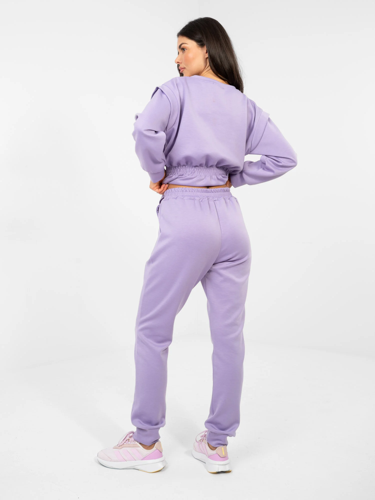 Compleu Dama Maneca lunga, Mansete elastice, RUE PARIS, Mov Eleganta Office - imagine 2