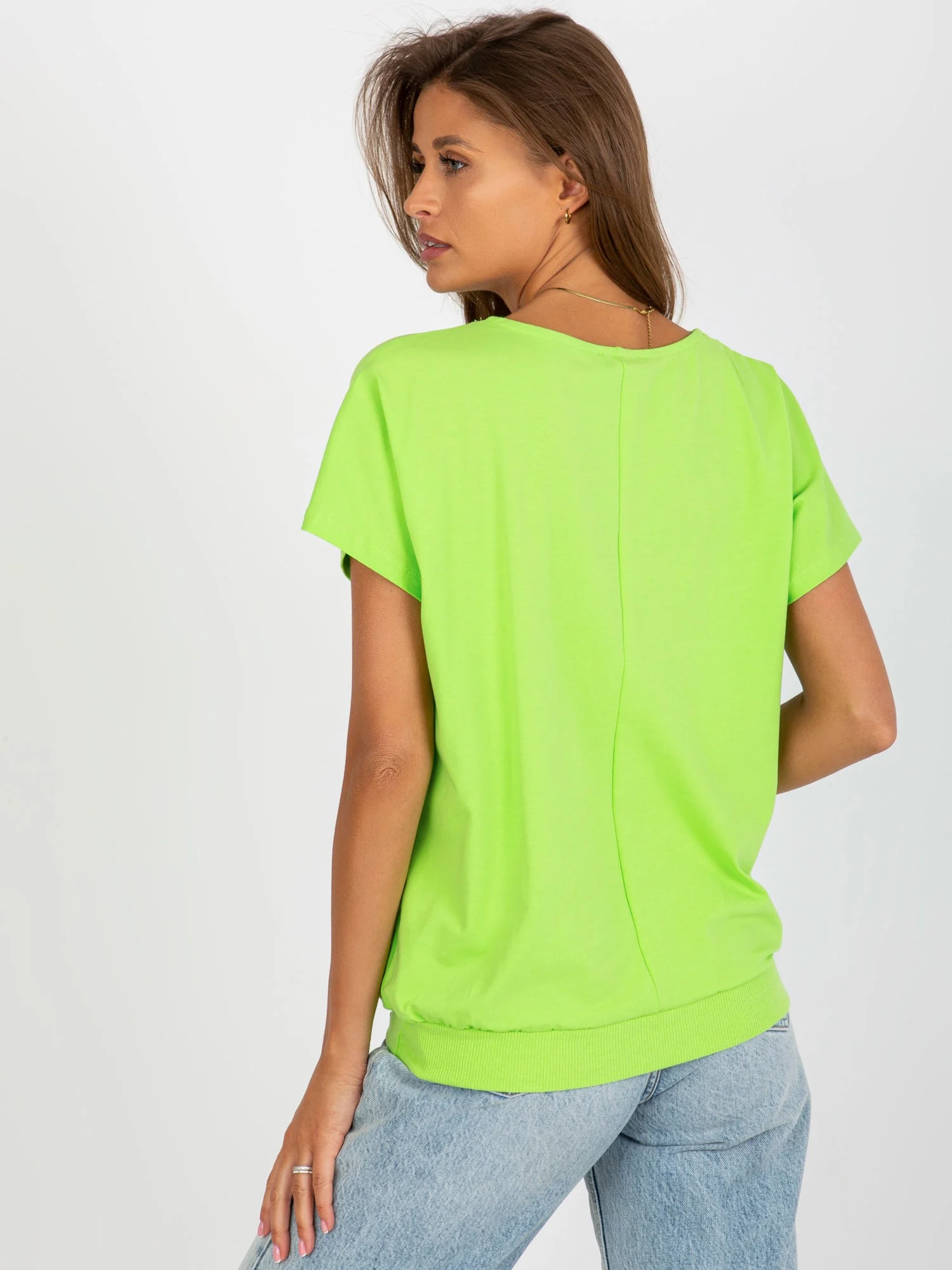 Bluza Dama Mini, Decolteu in V, RELEVANCE, Lime Casual - imagine 2