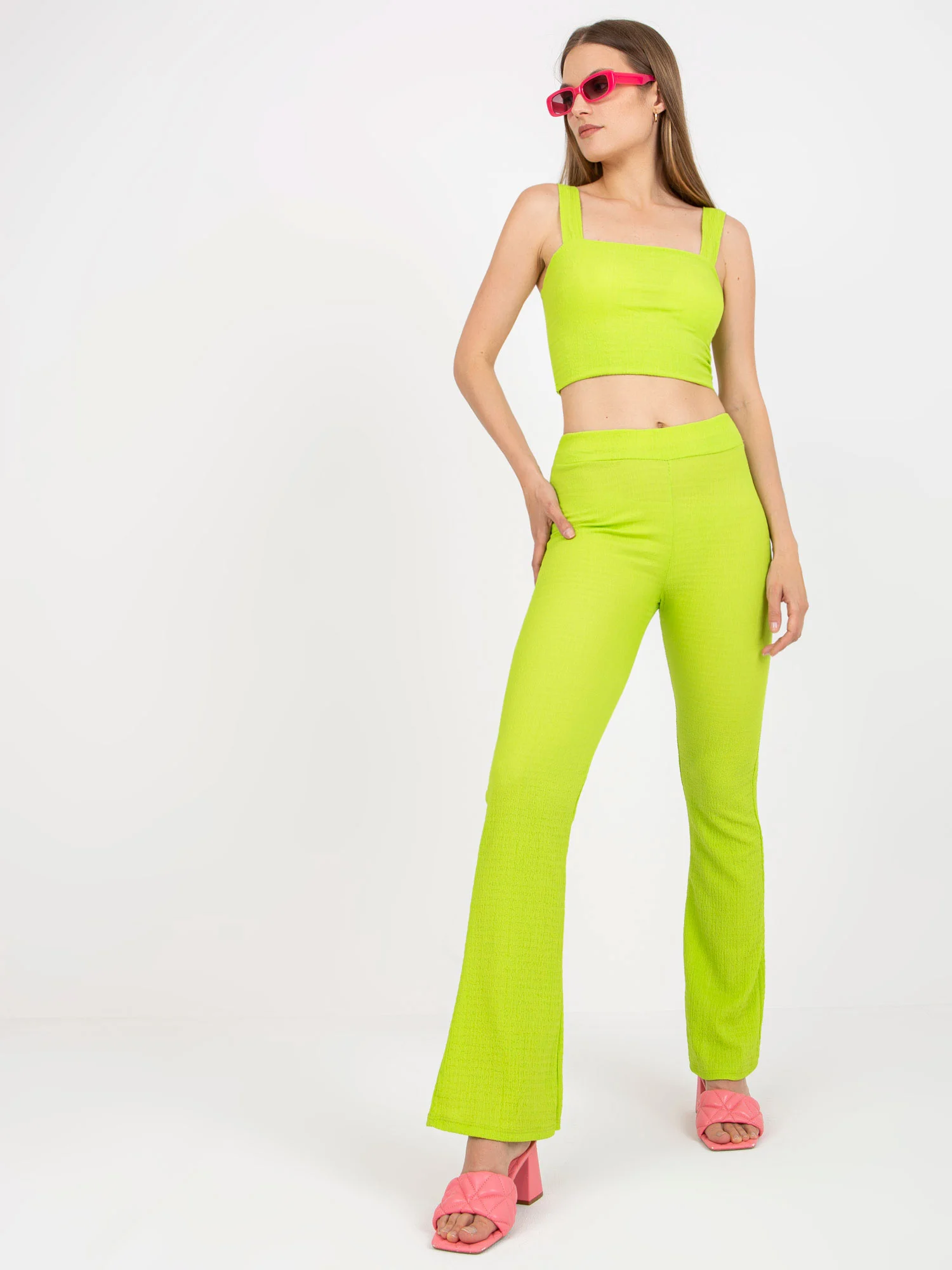 Compleu Dama Lunga, Croiala dreapta, ITALY MODA, Lime Casual - imagine 3