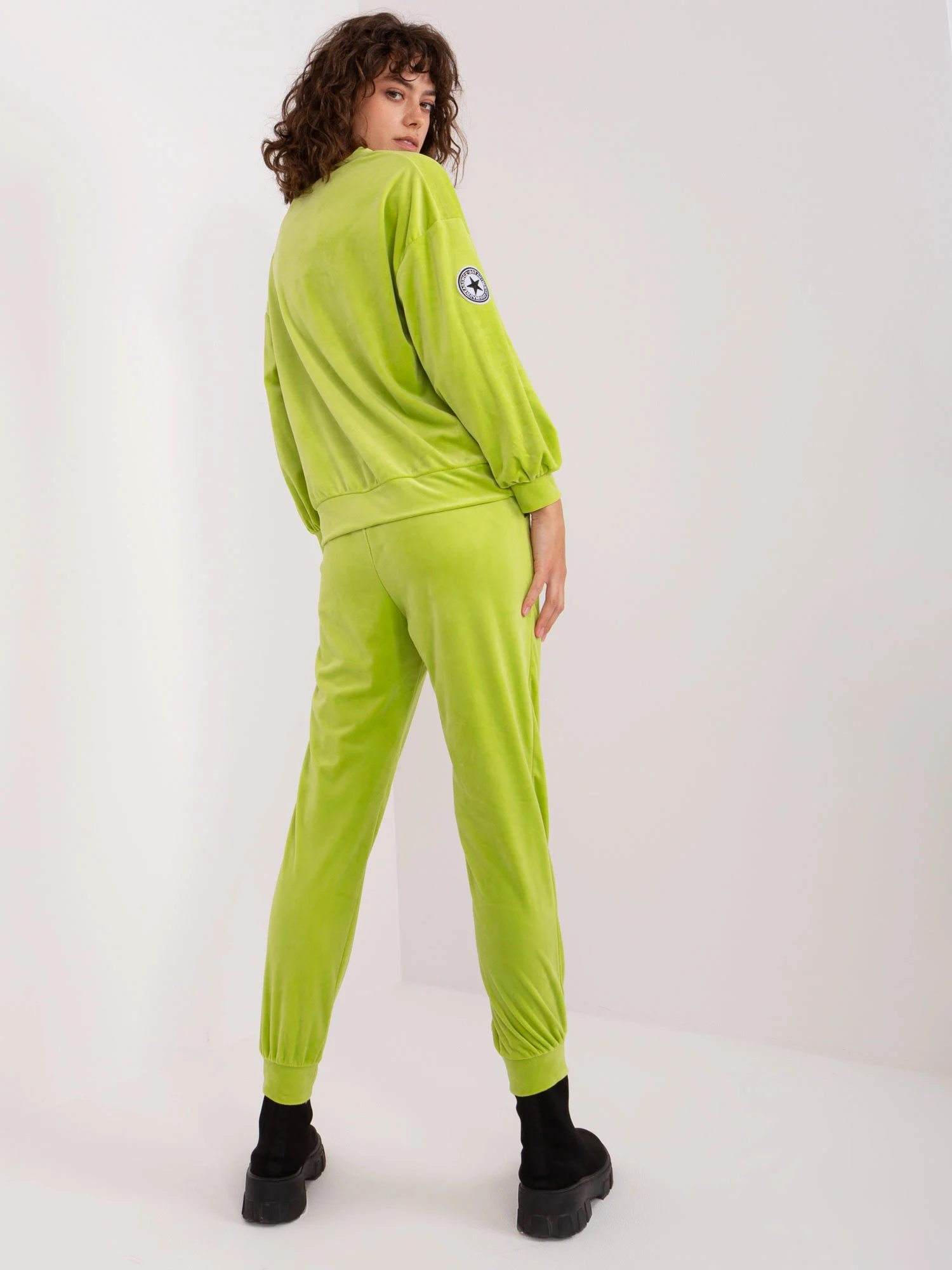 Compleu Dama Maneca lunga, Dreapta, ITALY MODA, Lime Casual - imagine 2