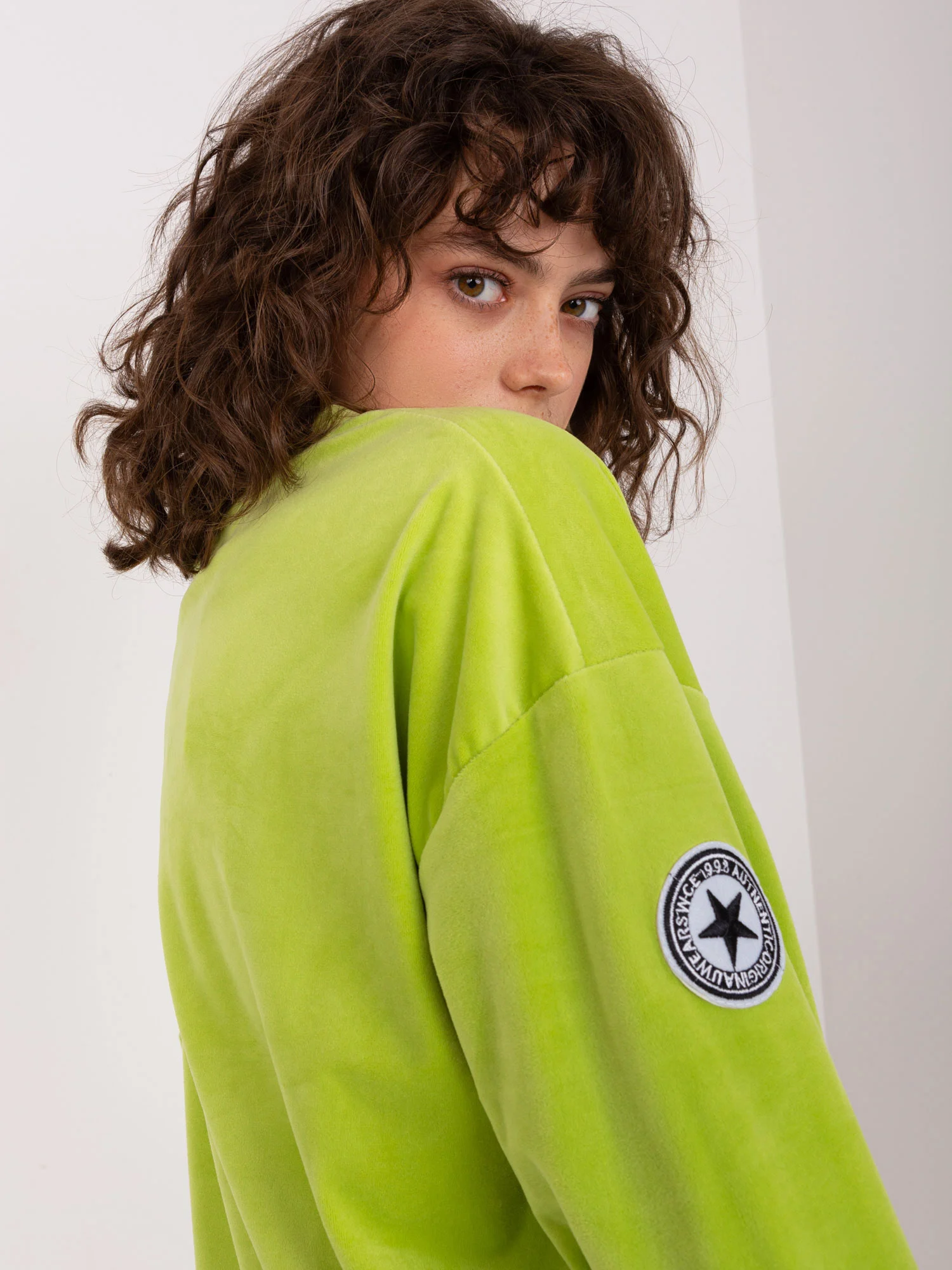 Compleu Dama Maneca lunga, Dreapta, ITALY MODA, Lime Casual - imagine 4