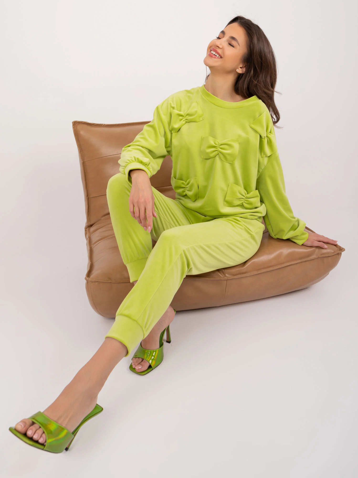 Compleu Dama Maneca lunga, Mansete elastice, ITALY MODA, Lime Casual - imagine 6
