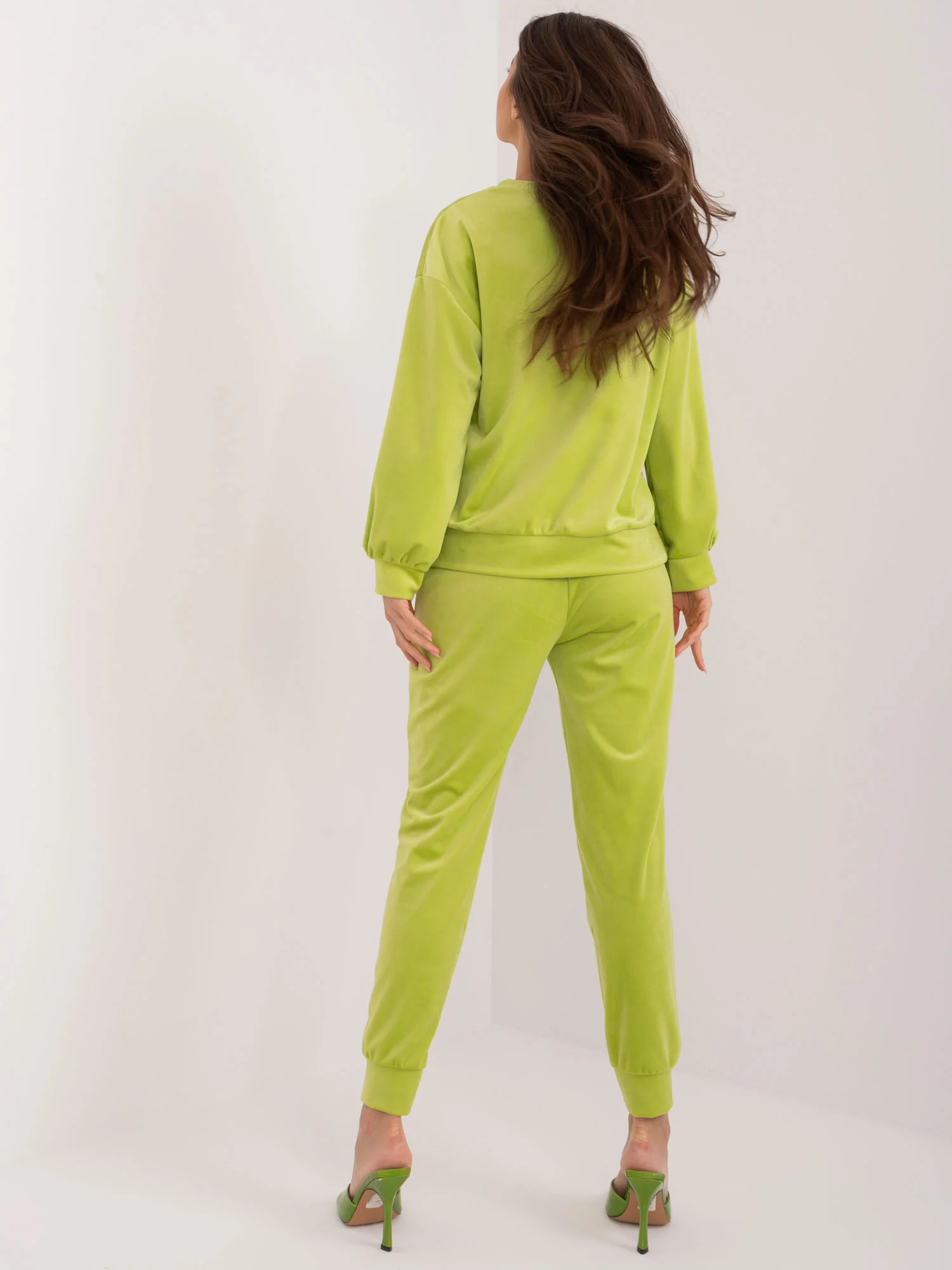Compleu Dama Maneca lunga, Mansete elastice, ITALY MODA, Lime Casual - imagine 4