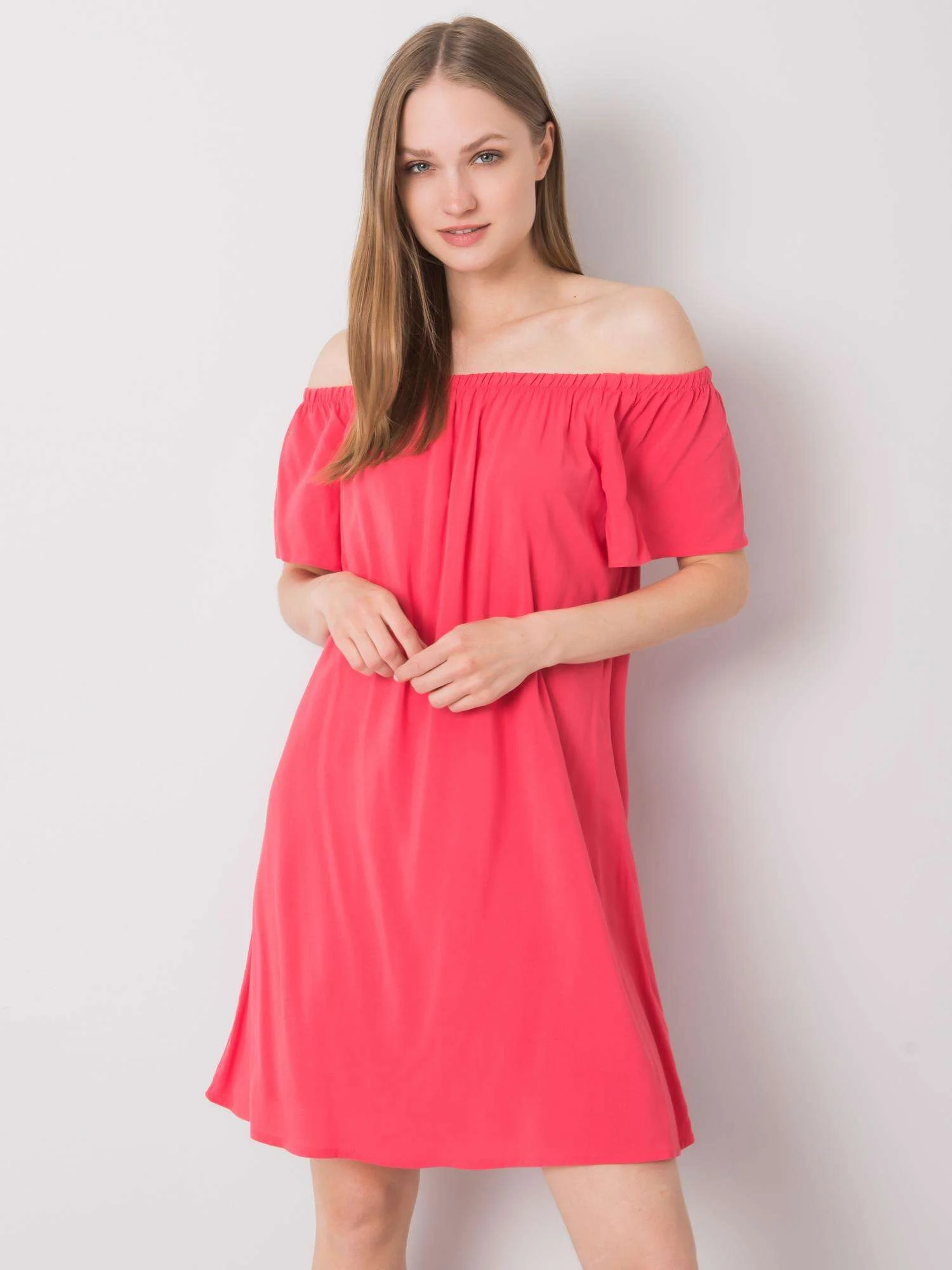 Rochie Dama Mini, Pe umeri, Fresh Made, Coral Casual - imagine 3