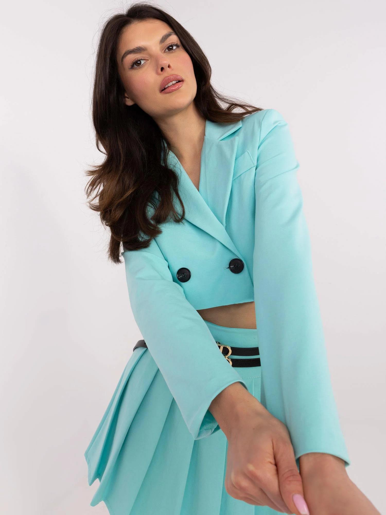 Sacou Dama Mini, Elegant, ITALY MODA, Menta de Petrecere - imagine 2