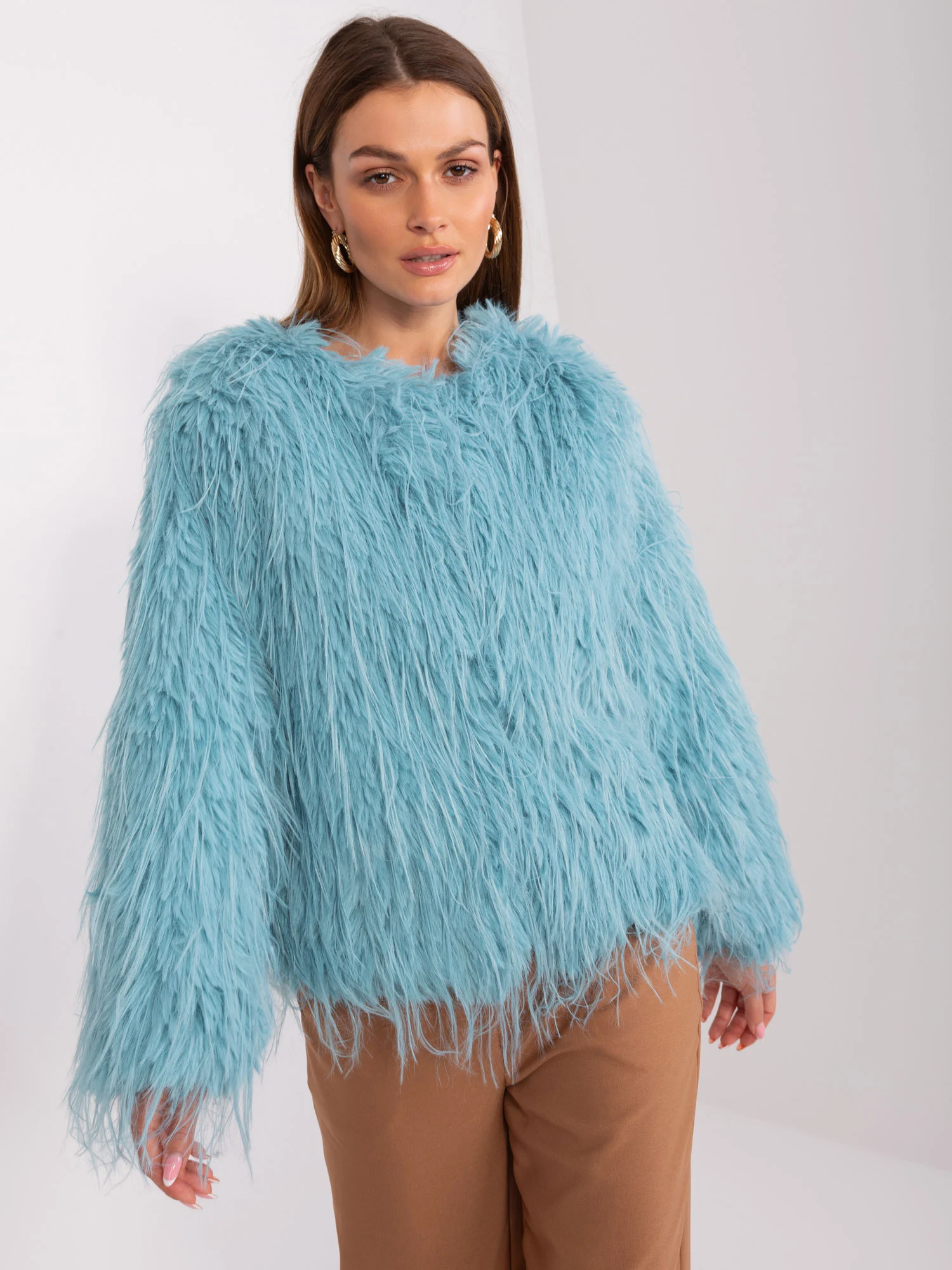 Jacheta Dama Maneca lunga, Elegant, Wool Fashion Italia, Menta de Petrecere - imagine 5