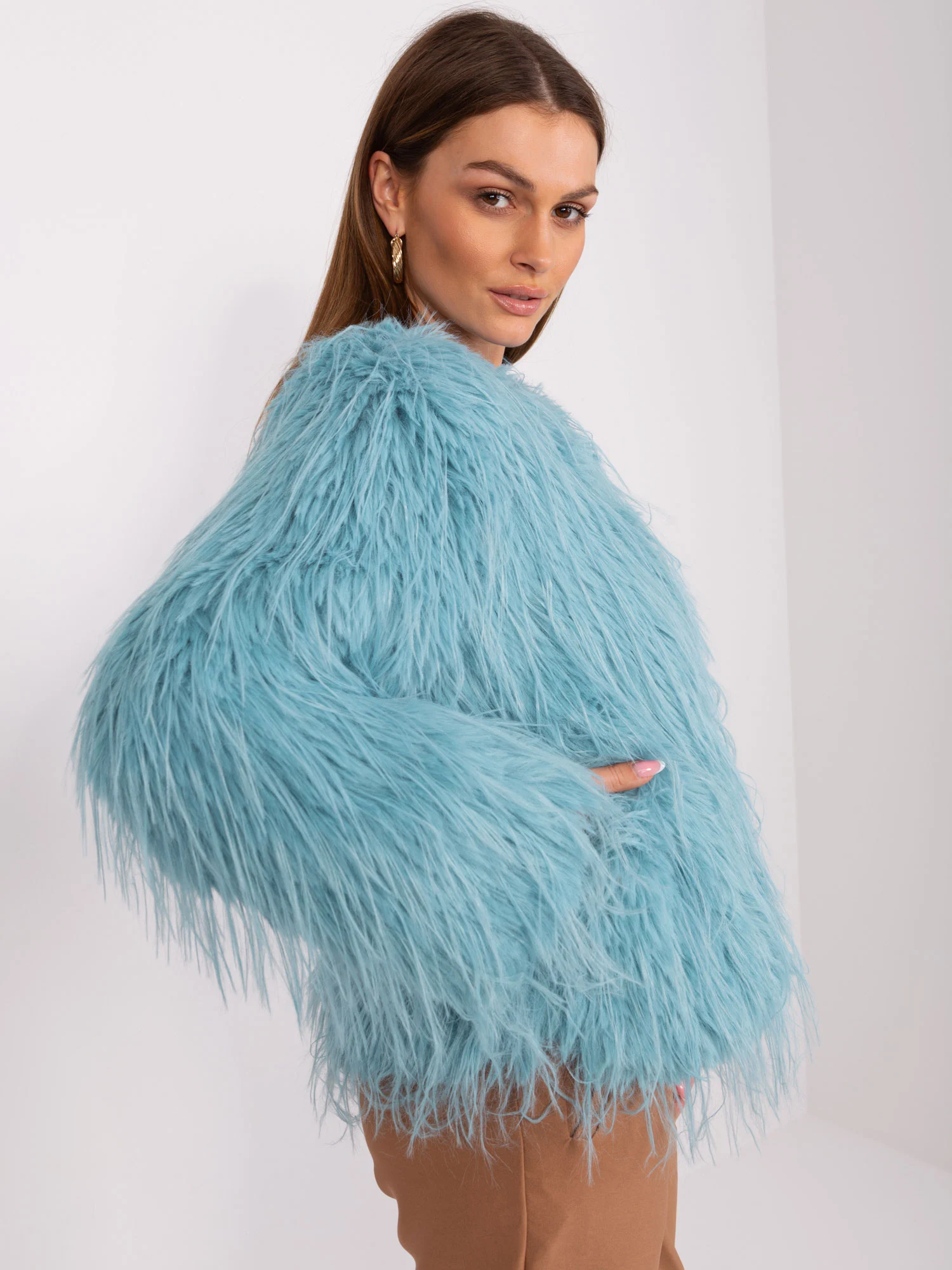 Jacheta Dama Maneca lunga, Elegant, Wool Fashion Italia, Menta de Petrecere - imagine 4