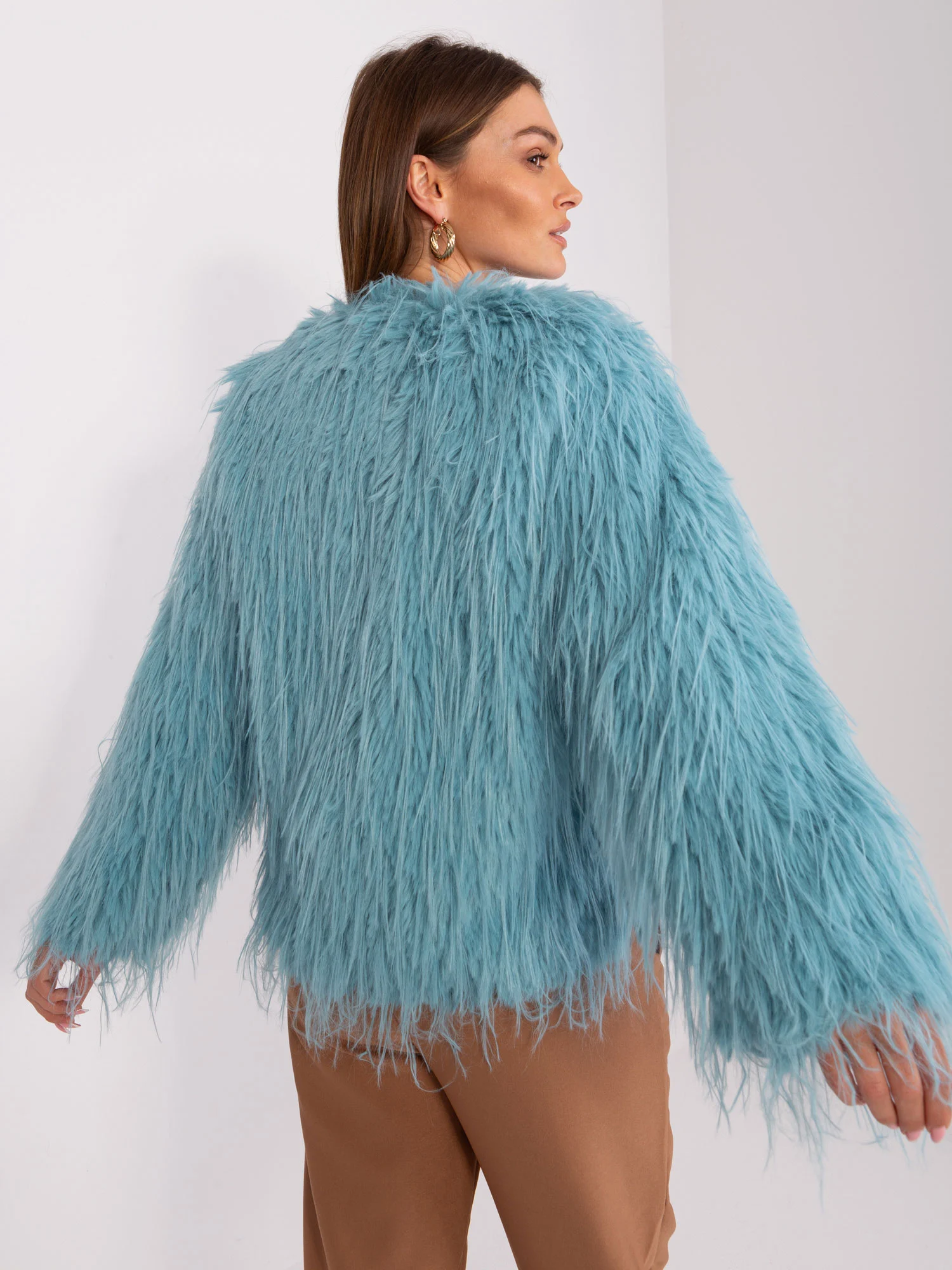 Jacheta Dama Maneca lunga, Elegant, Wool Fashion Italia, Menta de Petrecere - imagine 2