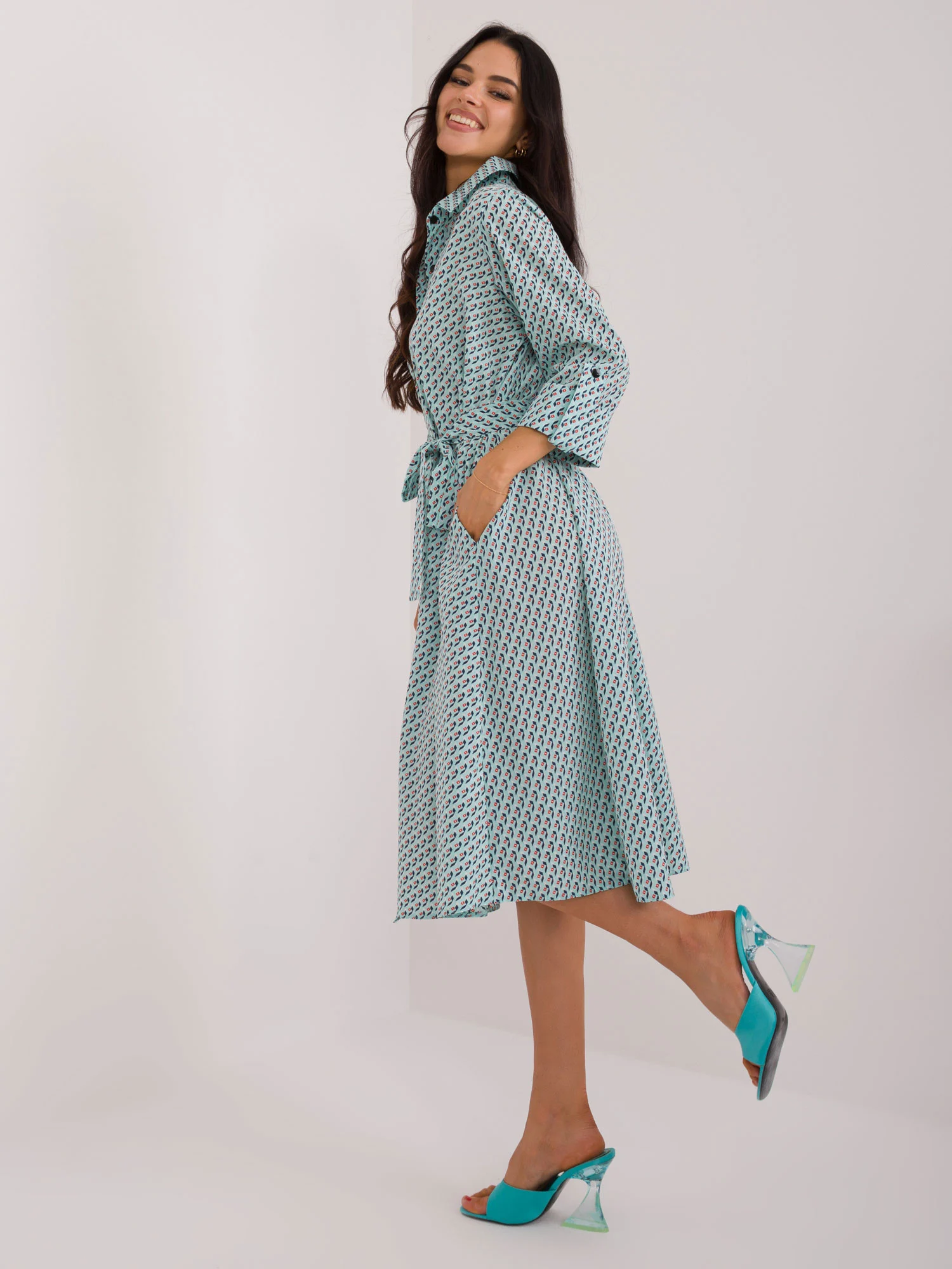 Rochie Dama Midi, Lejera, LAKERTA, Menta Eleganta Office - Image 5