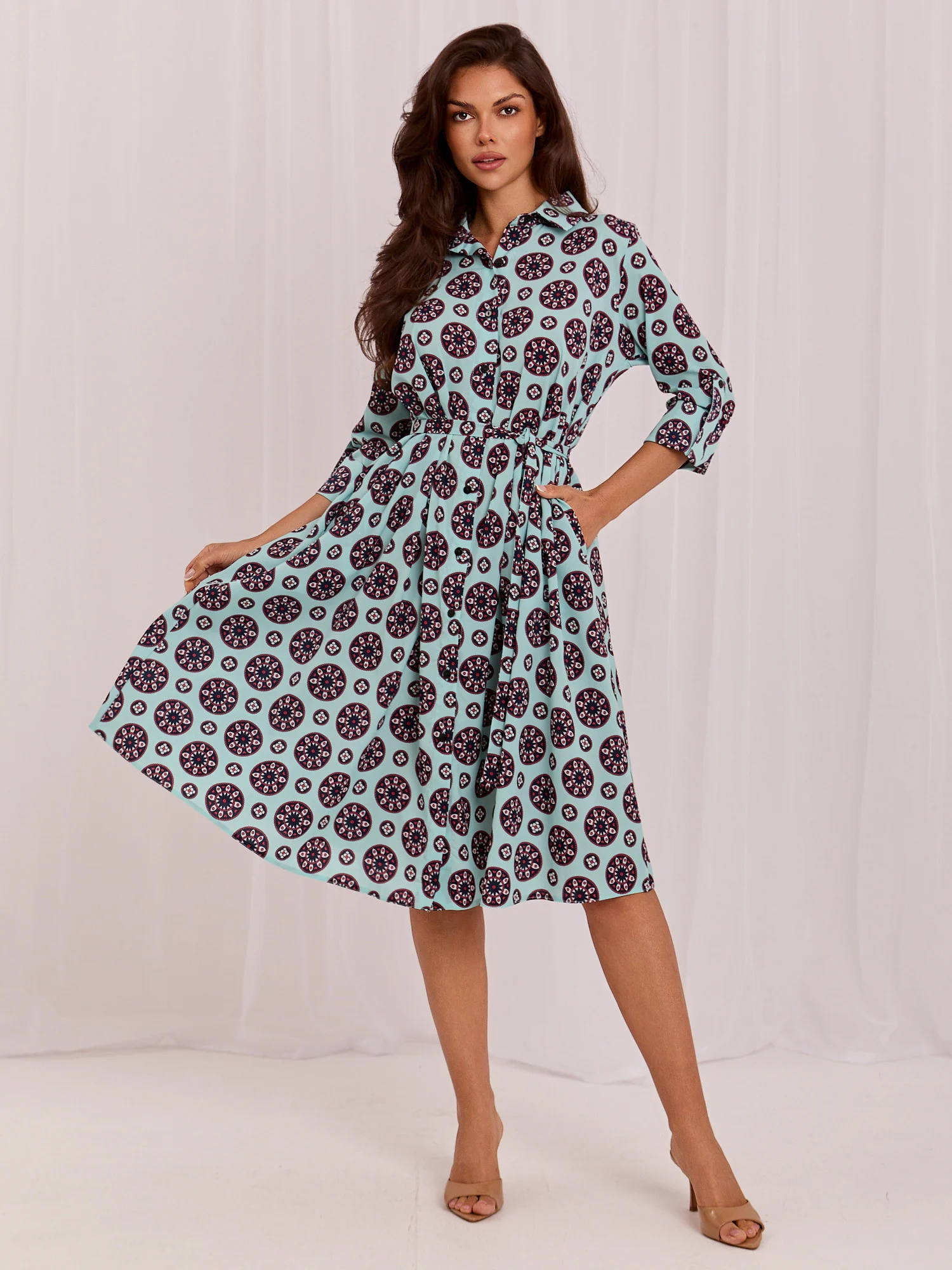 Rochie Dama Midi, Lejera, LAKERTA, Menta Eleganta Office - imagine 4