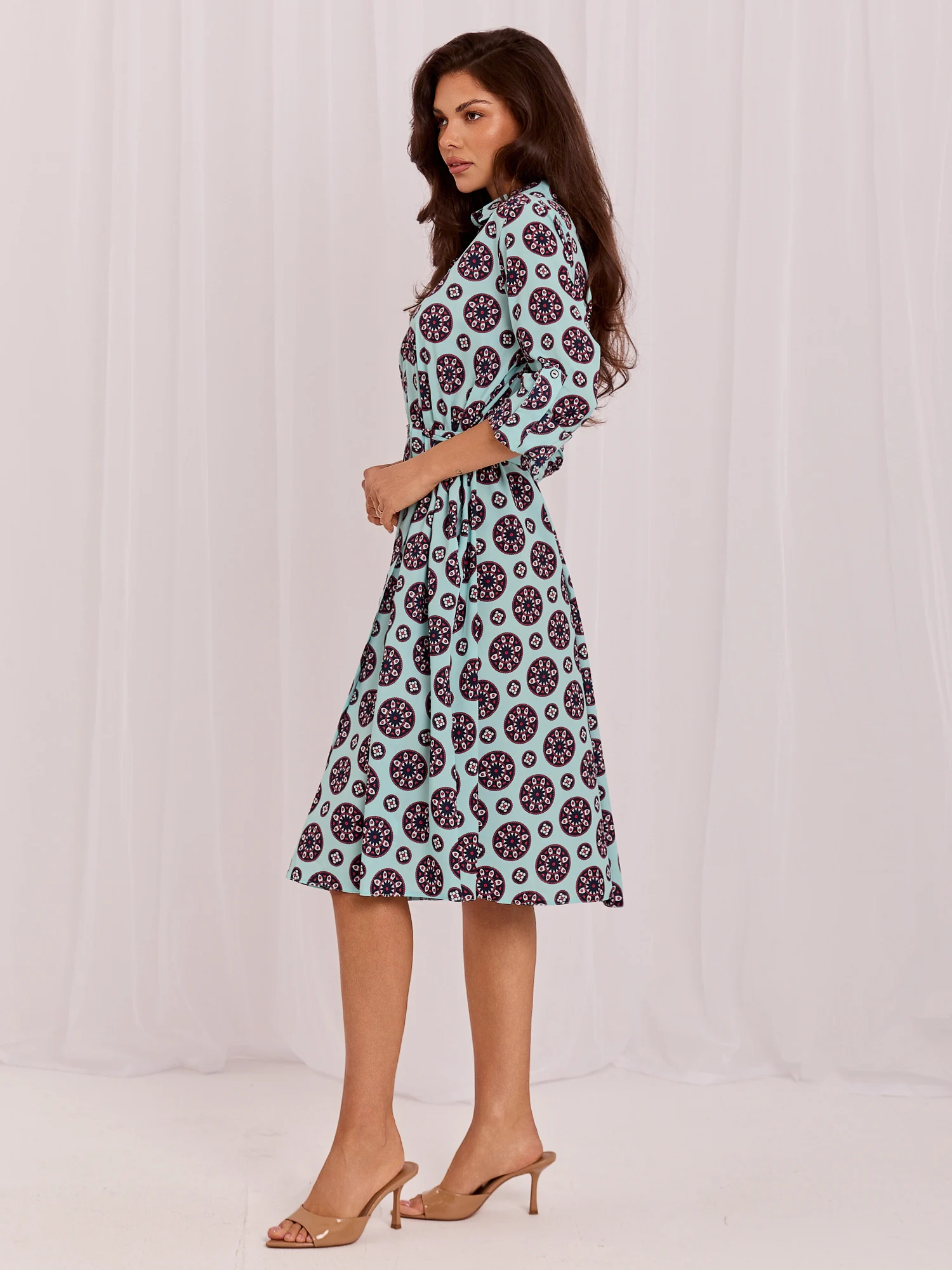 Rochie Dama Midi, Lejera, LAKERTA, Menta Eleganta Office - imagine 3