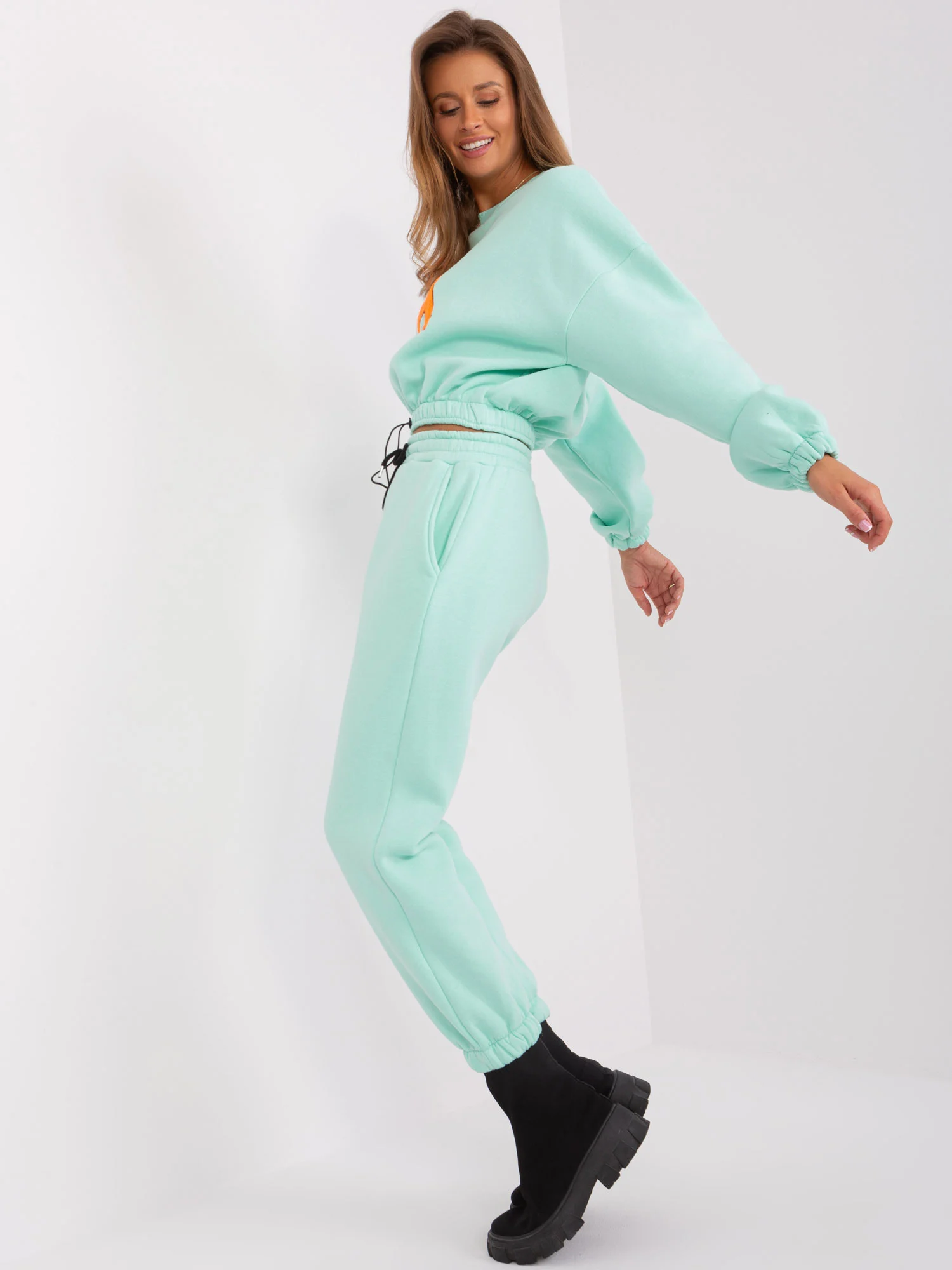 Compleu Dama Maneca lunga, Sport, My Red Lips, Menta Casual - imagine 6
