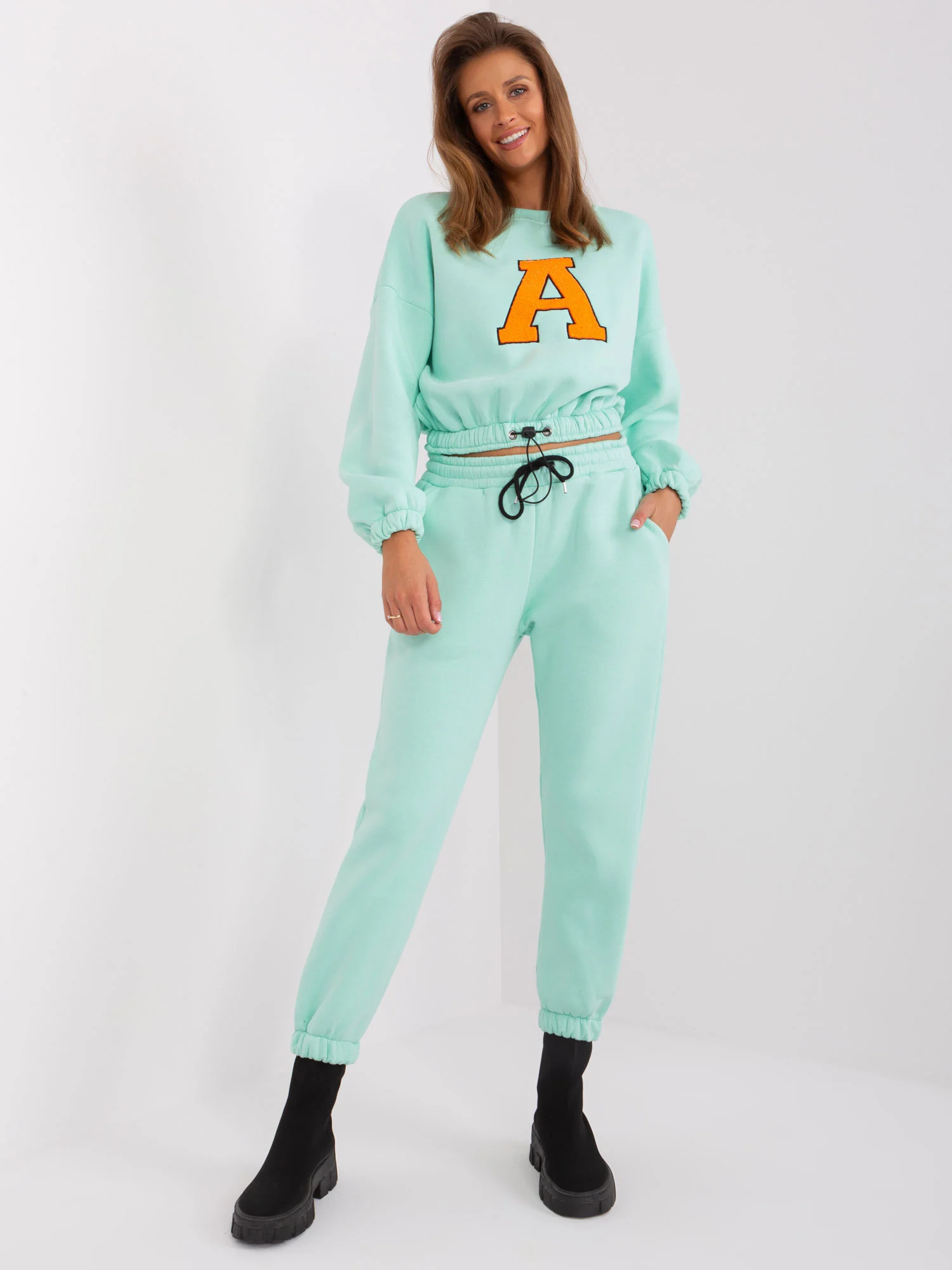 Compleu Dama Maneca lunga, Sport, My Red Lips, Menta Casual - imagine 2