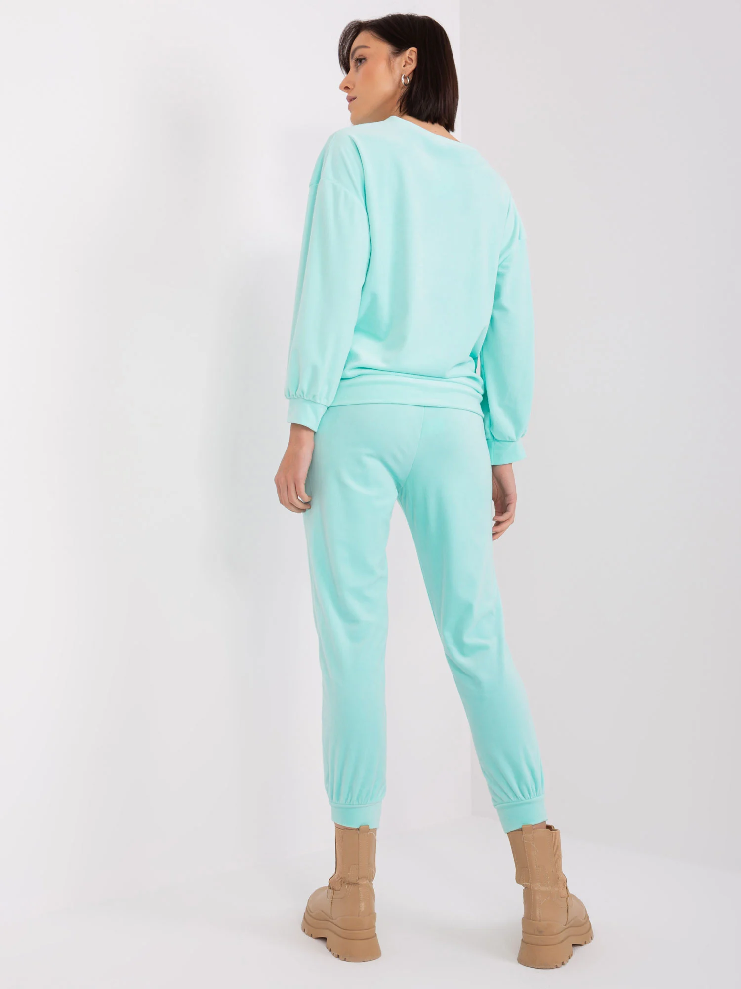 Compleu Dama Maneca lunga, Mansete elastice, ITALY MODA, Menta - imagine 5