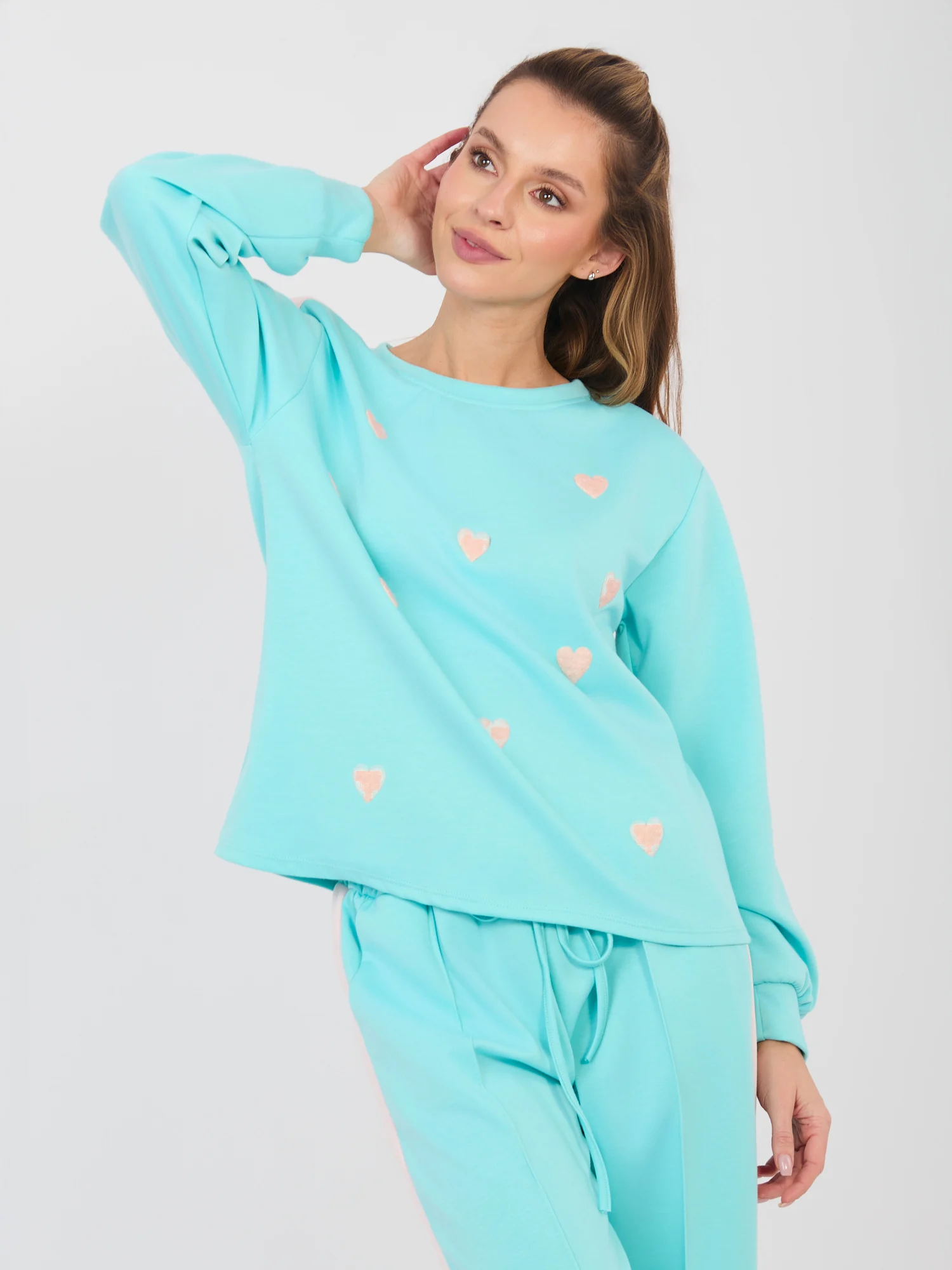 Compleu Dama Maneca lunga, Imprimat, RUE PARIS, Menta Casual - imagine 6