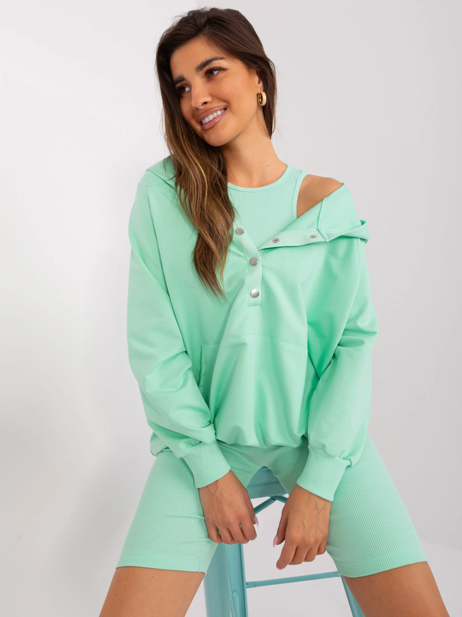 Compleu Dama Mini, Dungi, My Red Lips, Menta Casual - imagine 3