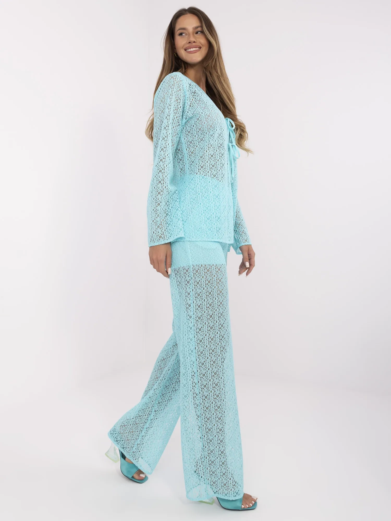 Compleu Dama Maneca lunga, Dreapta, LAKERTA, Menta Casual - imagine 4