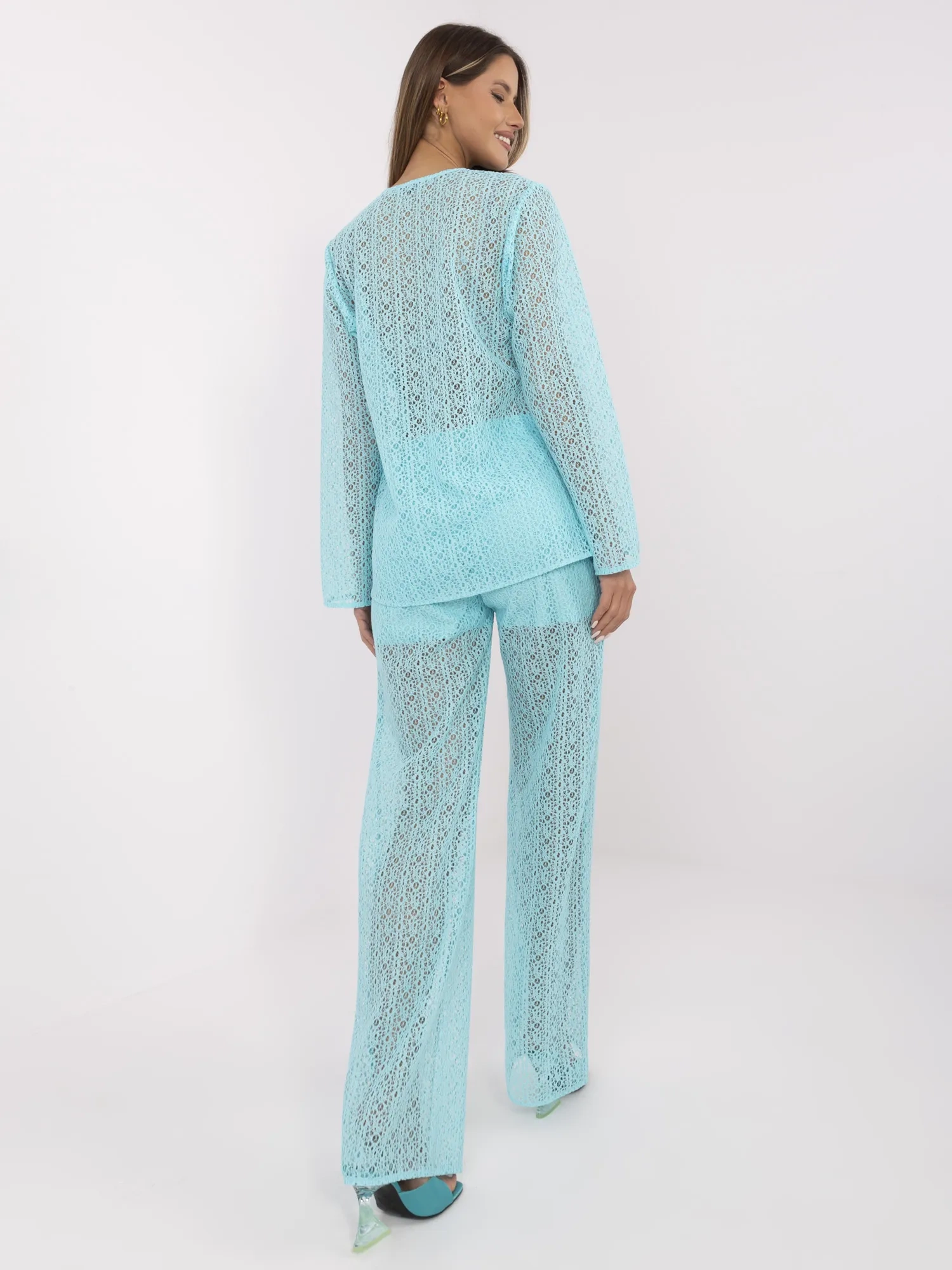 Compleu Dama Maneca lunga, Dreapta, LAKERTA, Menta Casual - imagine 5