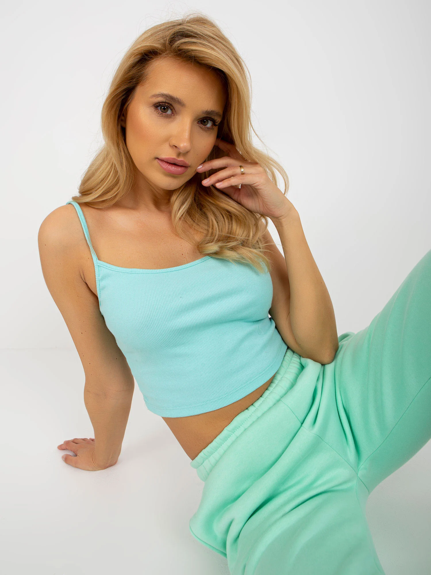 Compleu Dama Maneca lunga, Larga, Your Red Lips, Menta Casual - imagine 5
