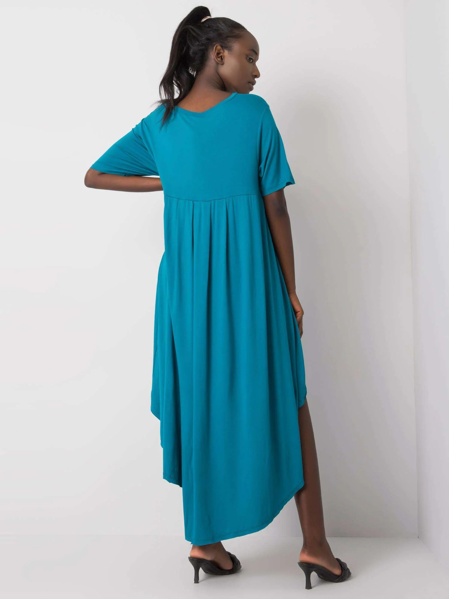 Rochie Dama Midi, Rochie asimetrica, RUE PARIS, Verde de Vara - Image 5