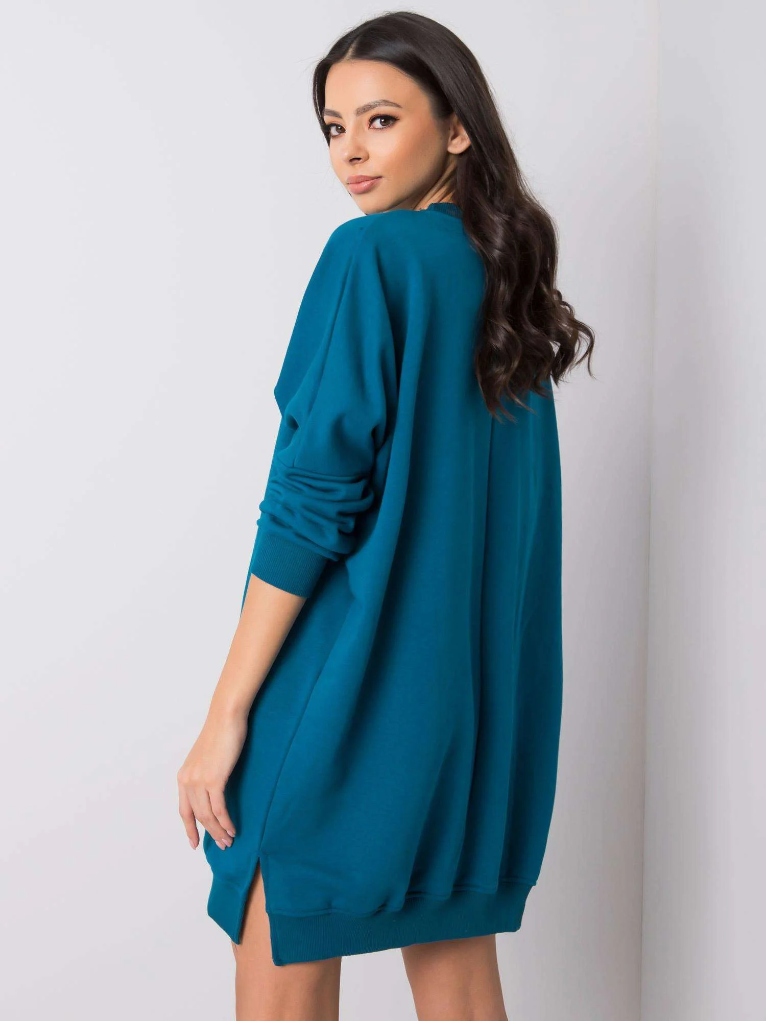 Rochie Dama Mini, Decolteu rotund, RELEVANCE, Verde Eleganta Office - imagine 5