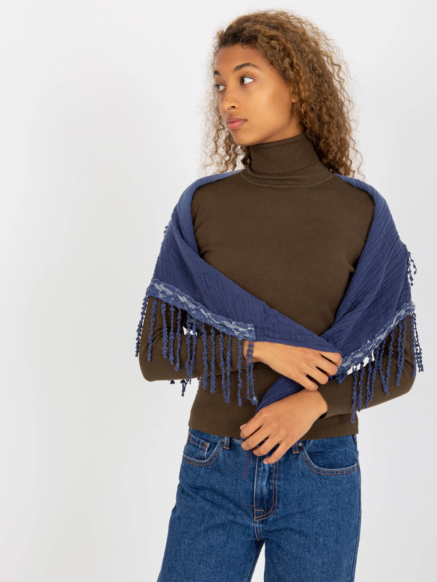 Bandana Dama Imprimat, Bumbac, Fashion Hunters, Albastru - imagine 4