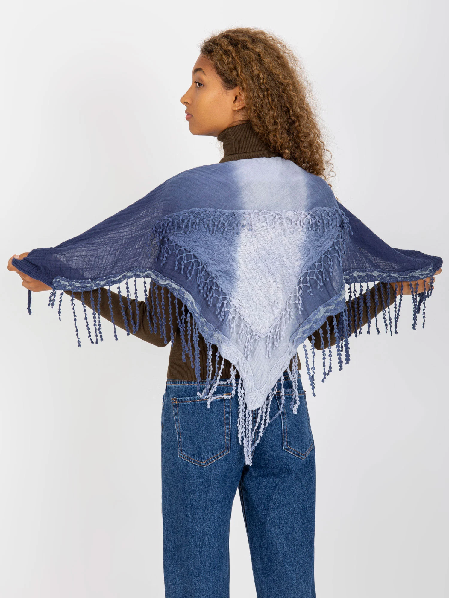 Bandana Dama Imprimat, Bumbac, Fashion Hunters, Albastru - imagine 2