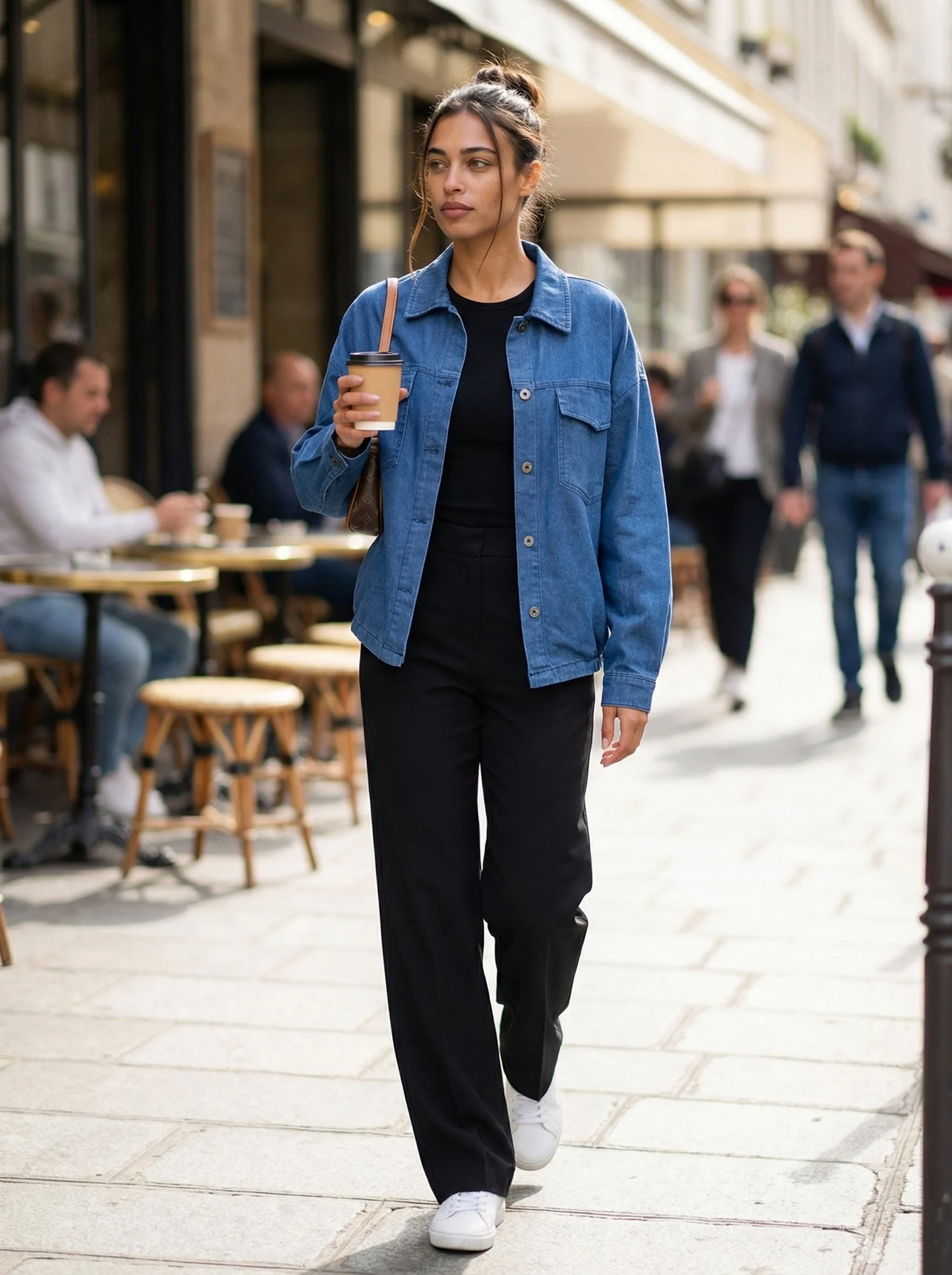 Camasa Dama Mini, Decolteu cu guler, RUE PARIS, Albastru Casual - imagine 5