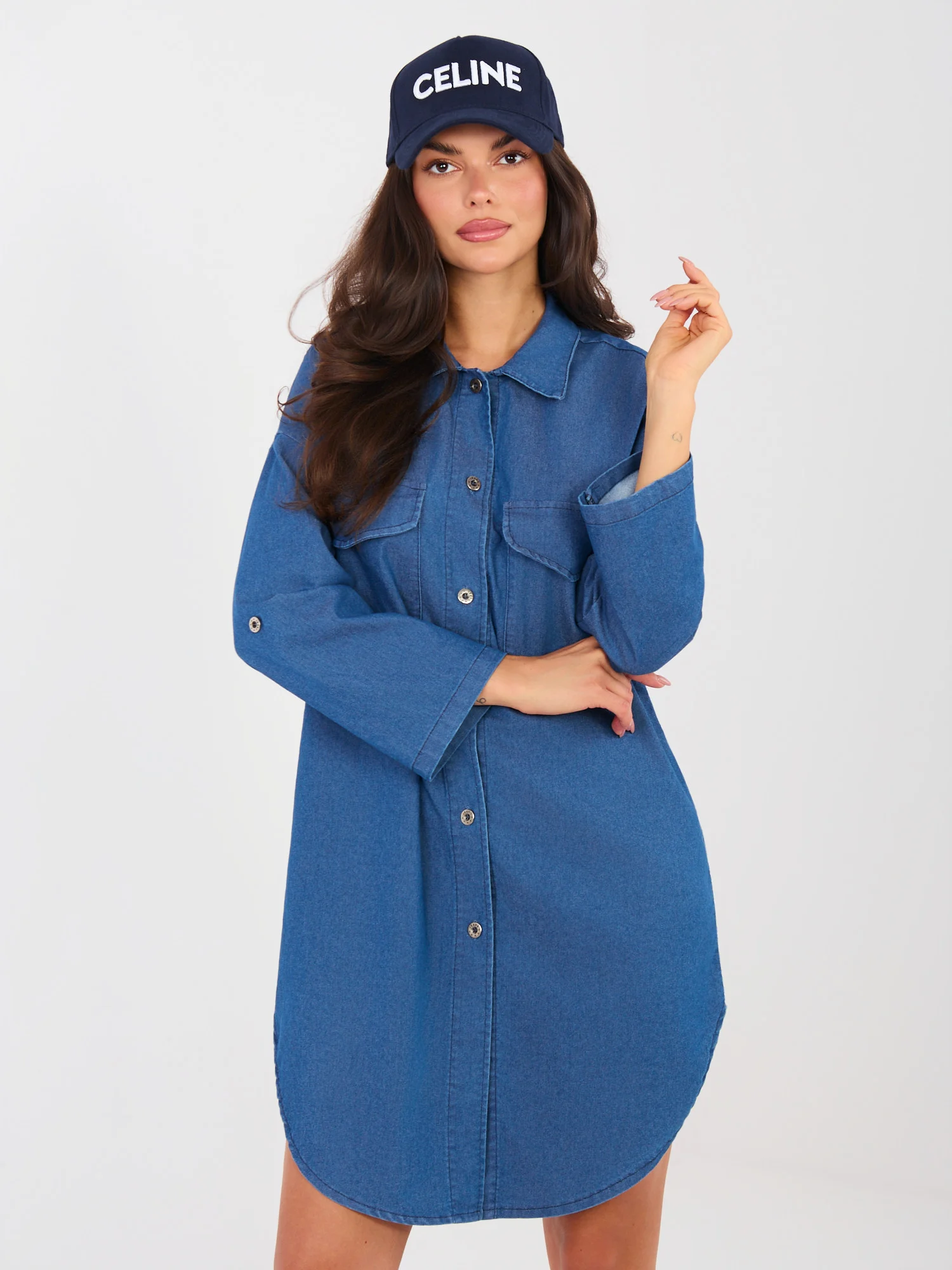 Rochie Dama Maxi, Rochie asimetrica, RUE PARIS, Albastru - Image 3