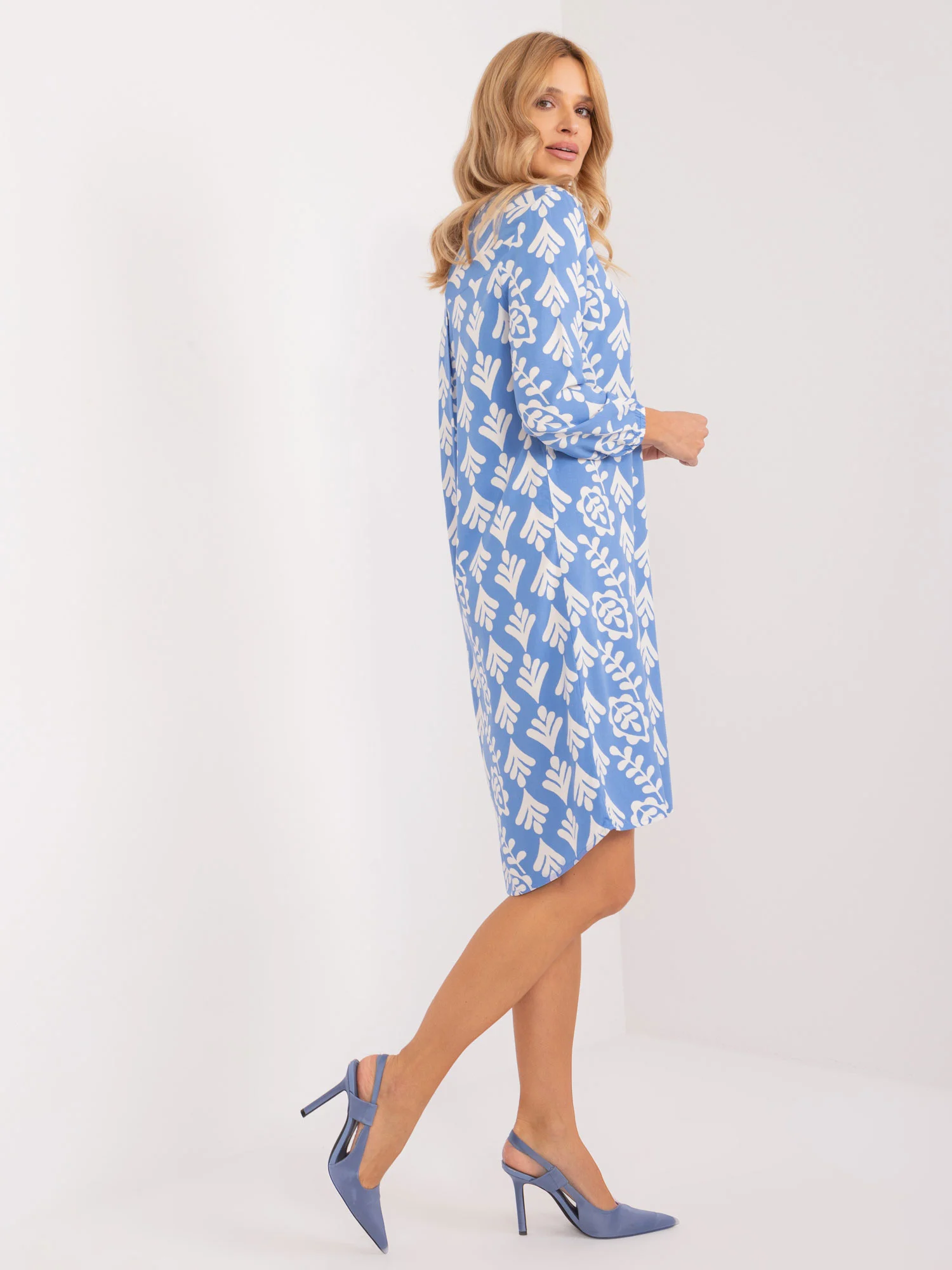 Rochie Dama Maxi, Rochie dreapta, Sublevel, Albastru de Vara - Image 3