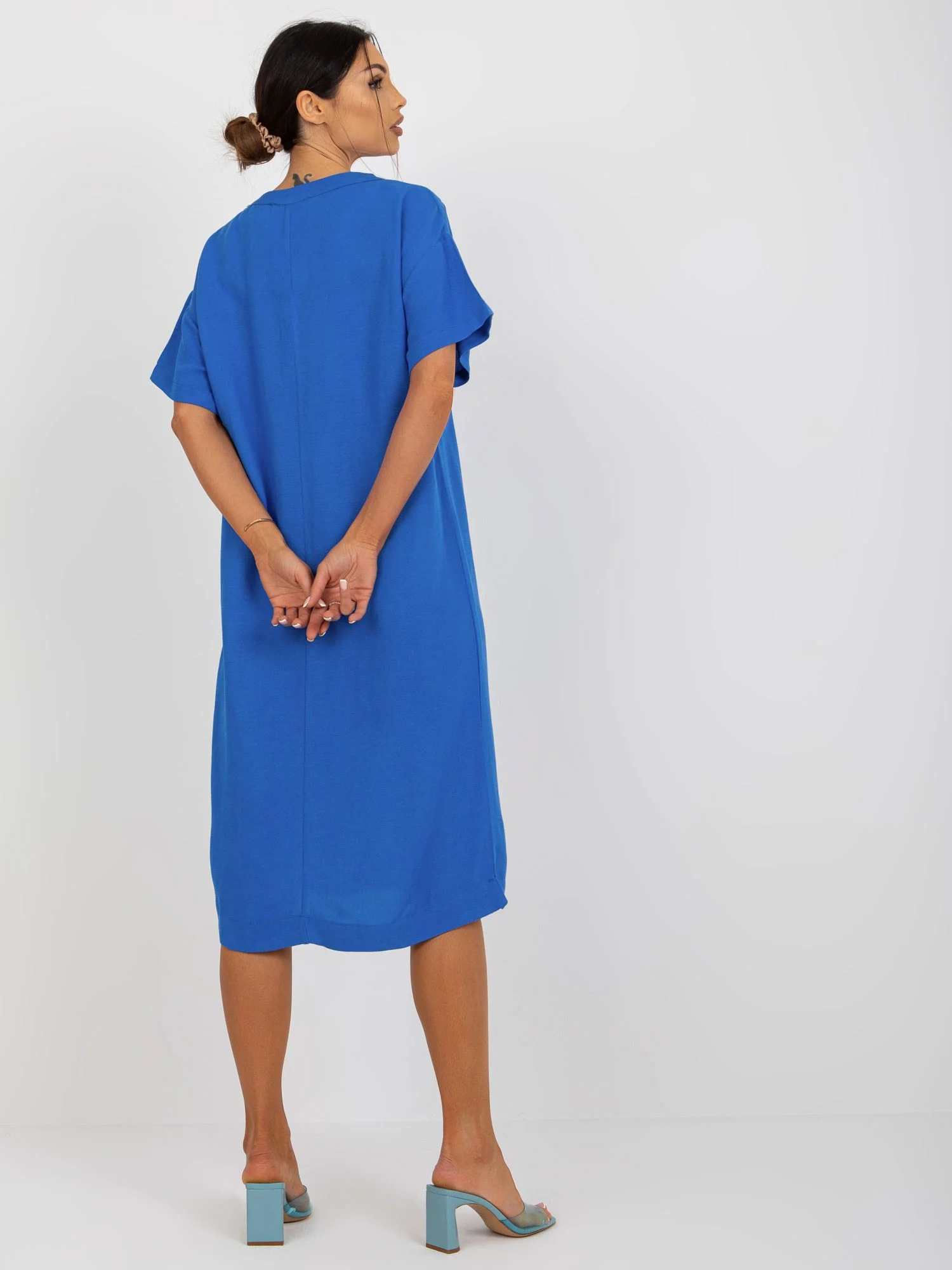 Rochie Dama Midi, Oversize, Och Bella, Albastru de Vara - Image 3