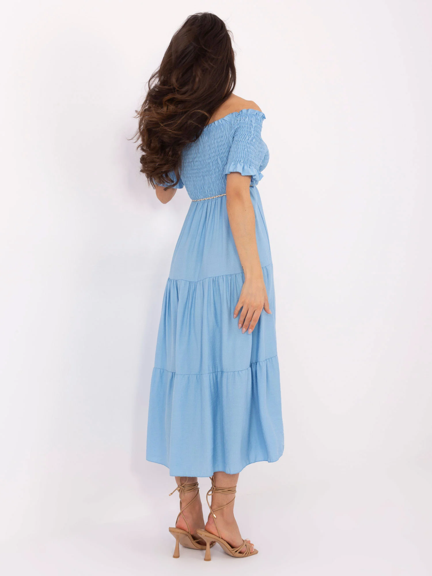 Rochie Dama Midi, Lejera, ITALY MODA, Albastru de Vara - Image 5