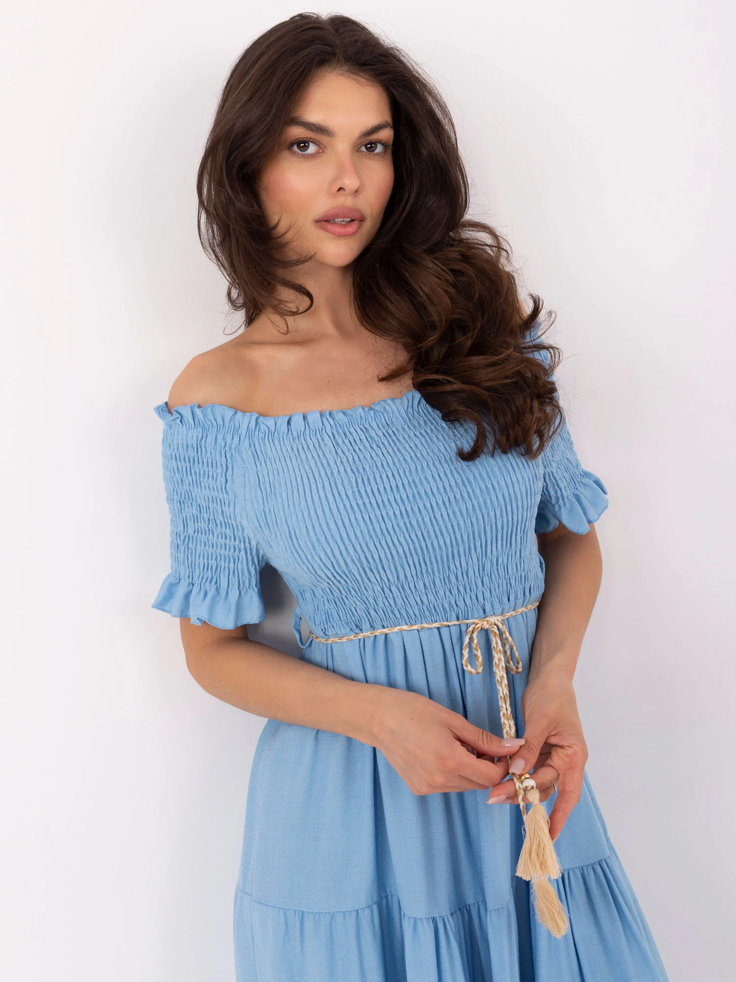 Rochie Dama Midi, Lejera, ITALY MODA, Albastru de Vara - Image 4
