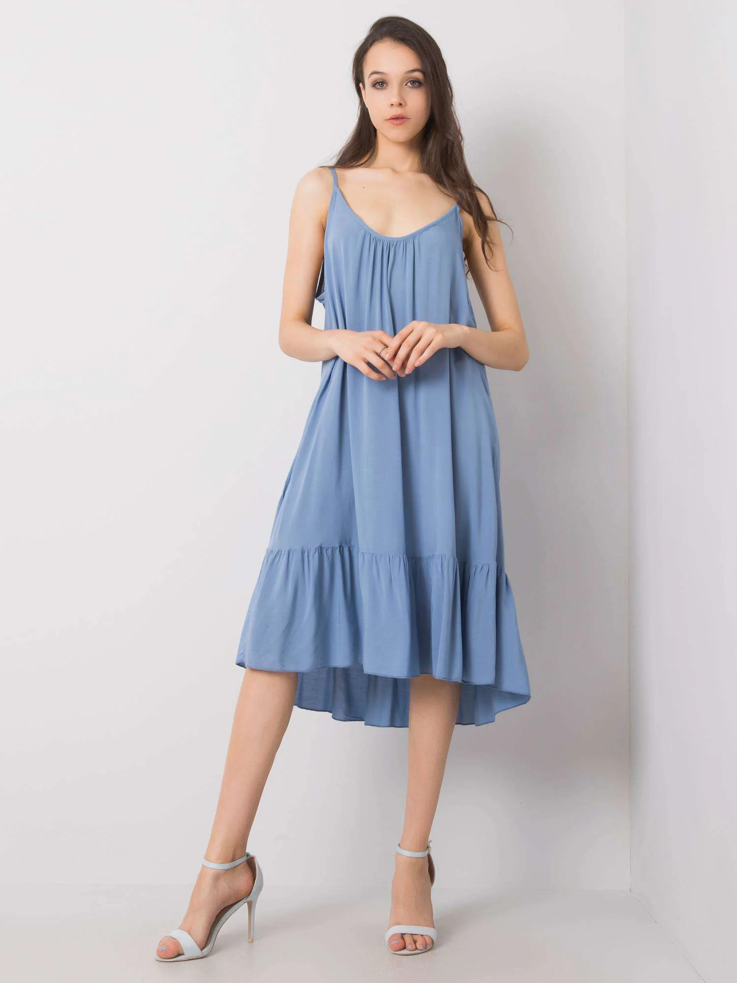 Rochie Dama Mini, Decolteu rotund, Och Bella, Albastru Casual - imagine 3