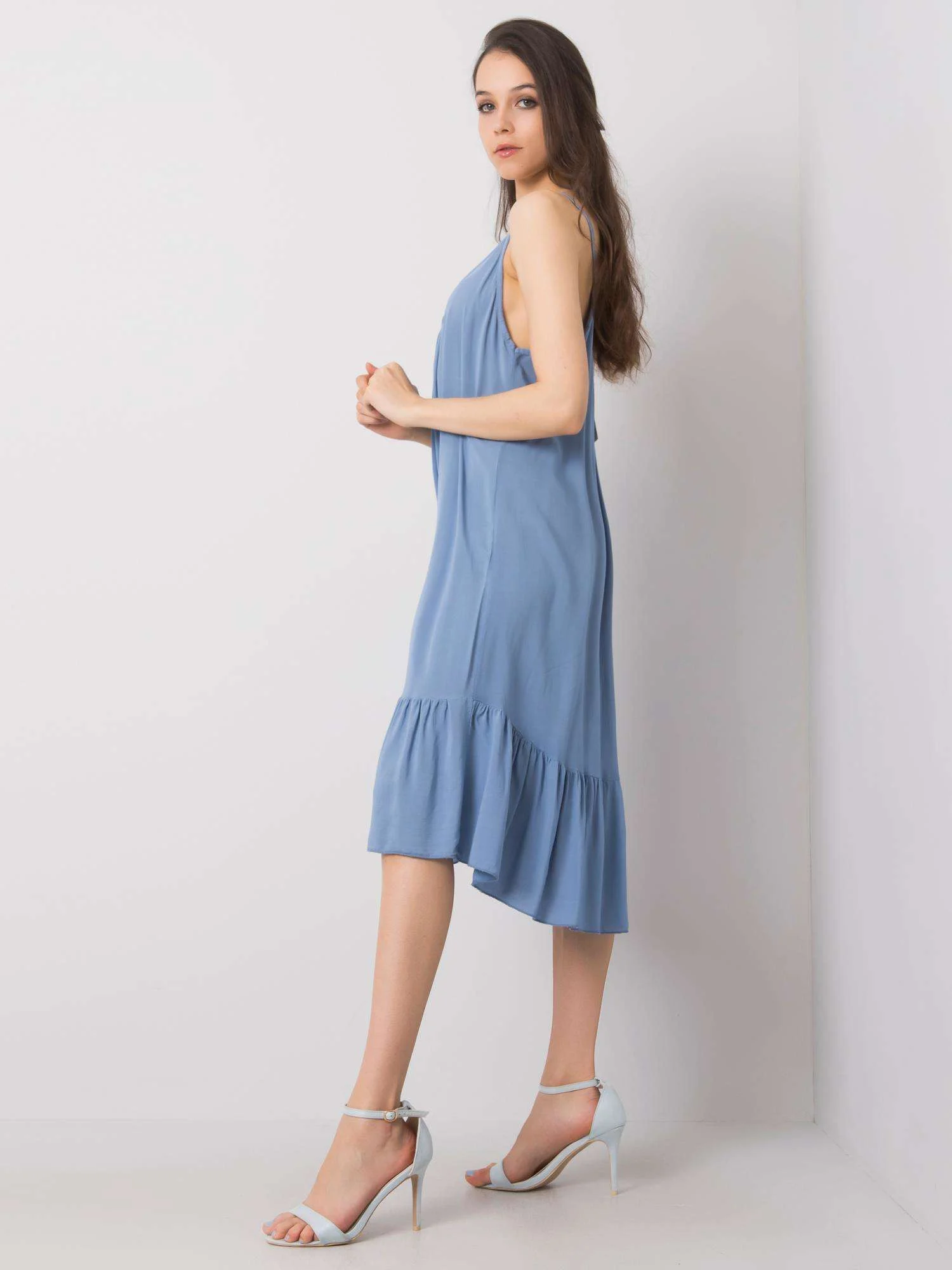 Rochie Dama Mini, Decolteu rotund, Och Bella, Albastru Casual - imagine 4