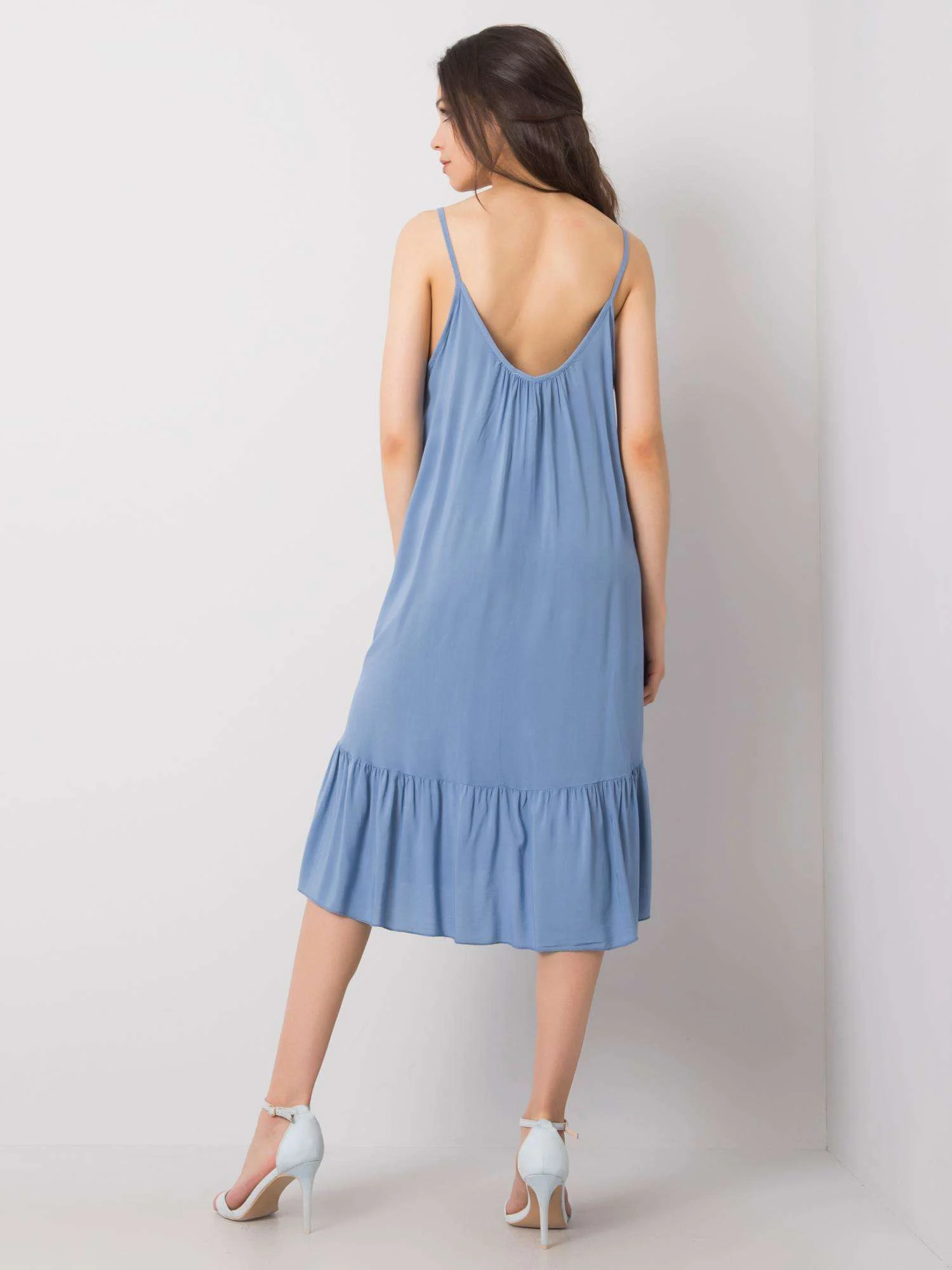 Rochie Dama Mini, Decolteu rotund, Och Bella, Albastru Casual - imagine 2