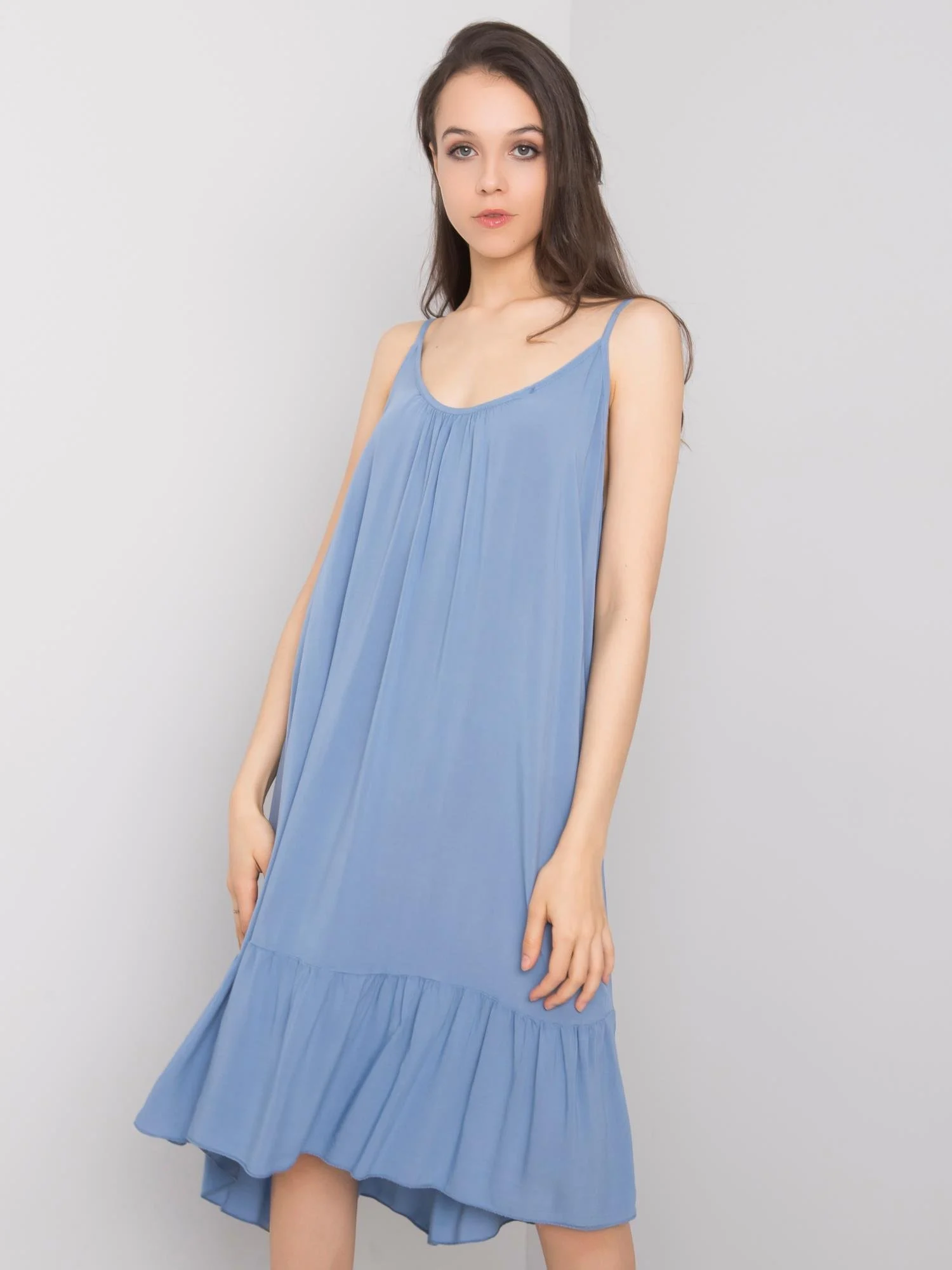 Rochie Dama Mini, Decolteu rotund, Och Bella, Albastru Casual - imagine 5