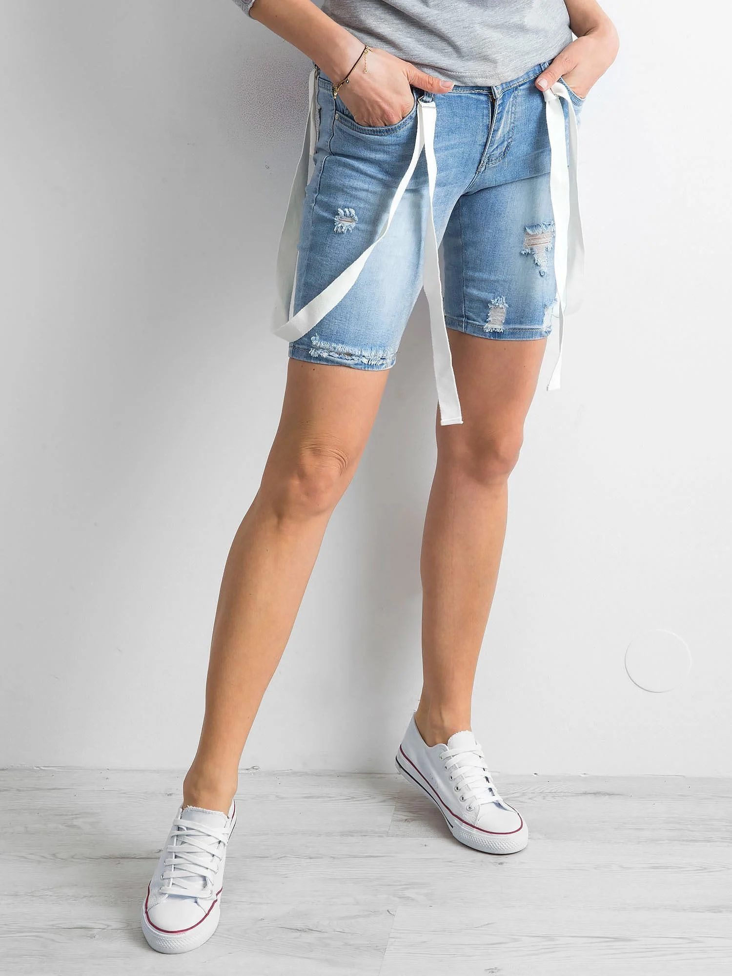Pantaloni Scurti Dama Dreapta, Bumbac, Gourd, Albastru Casual - imagine 5