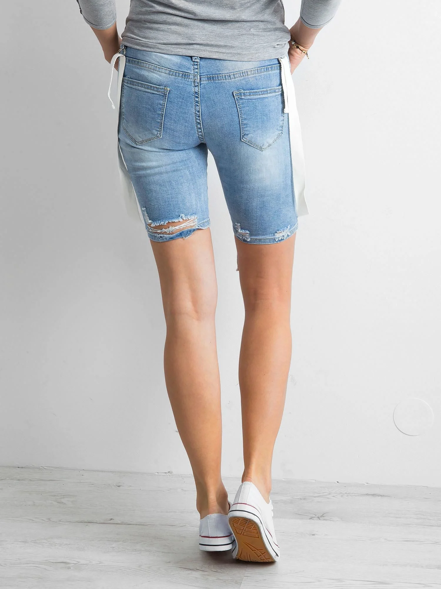 Pantaloni Scurti Dama Dreapta, Bumbac, Gourd, Albastru Casual - imagine 7